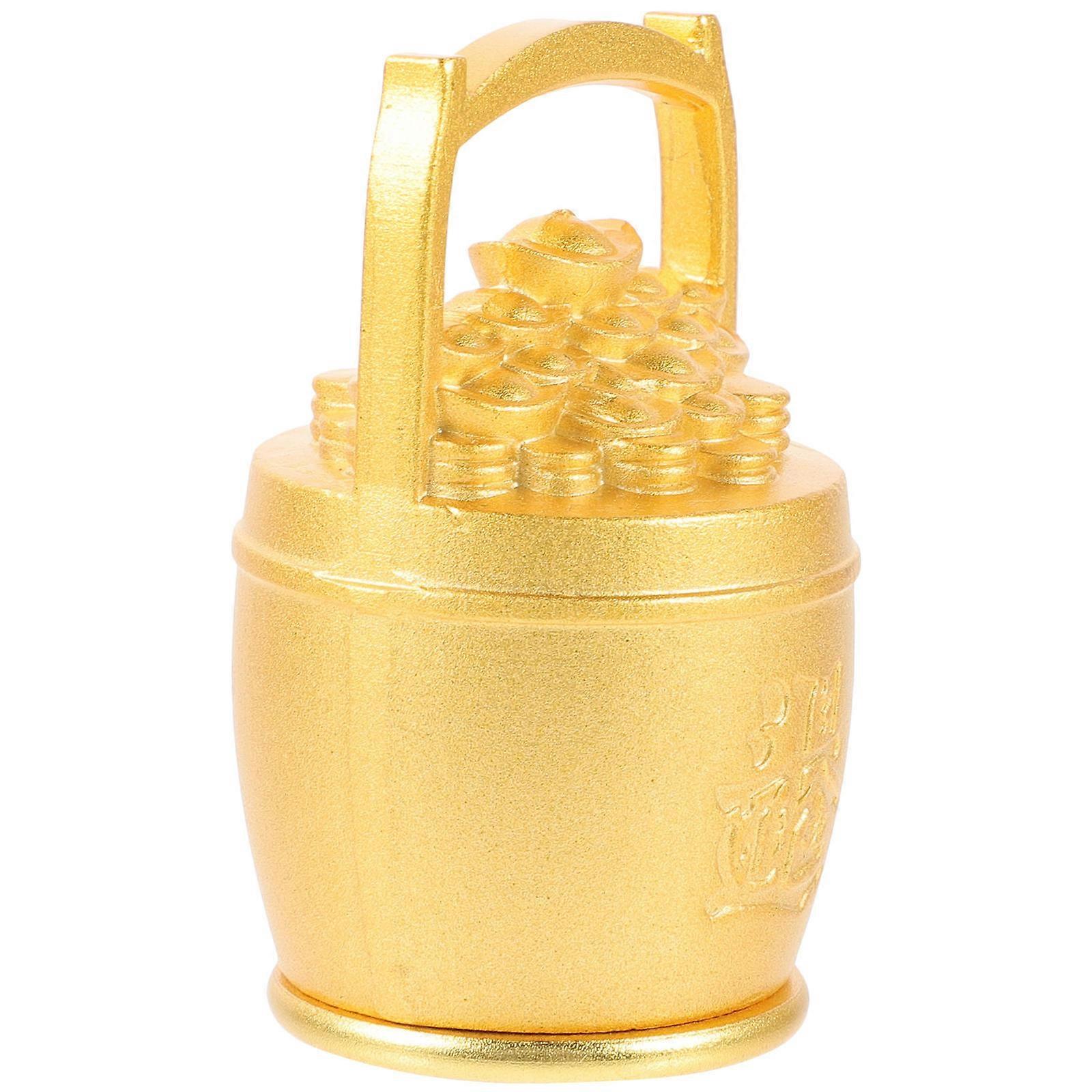 Golden Brass Cornucopia Treasure Bucket Ornament for 4Pcs Table Decor