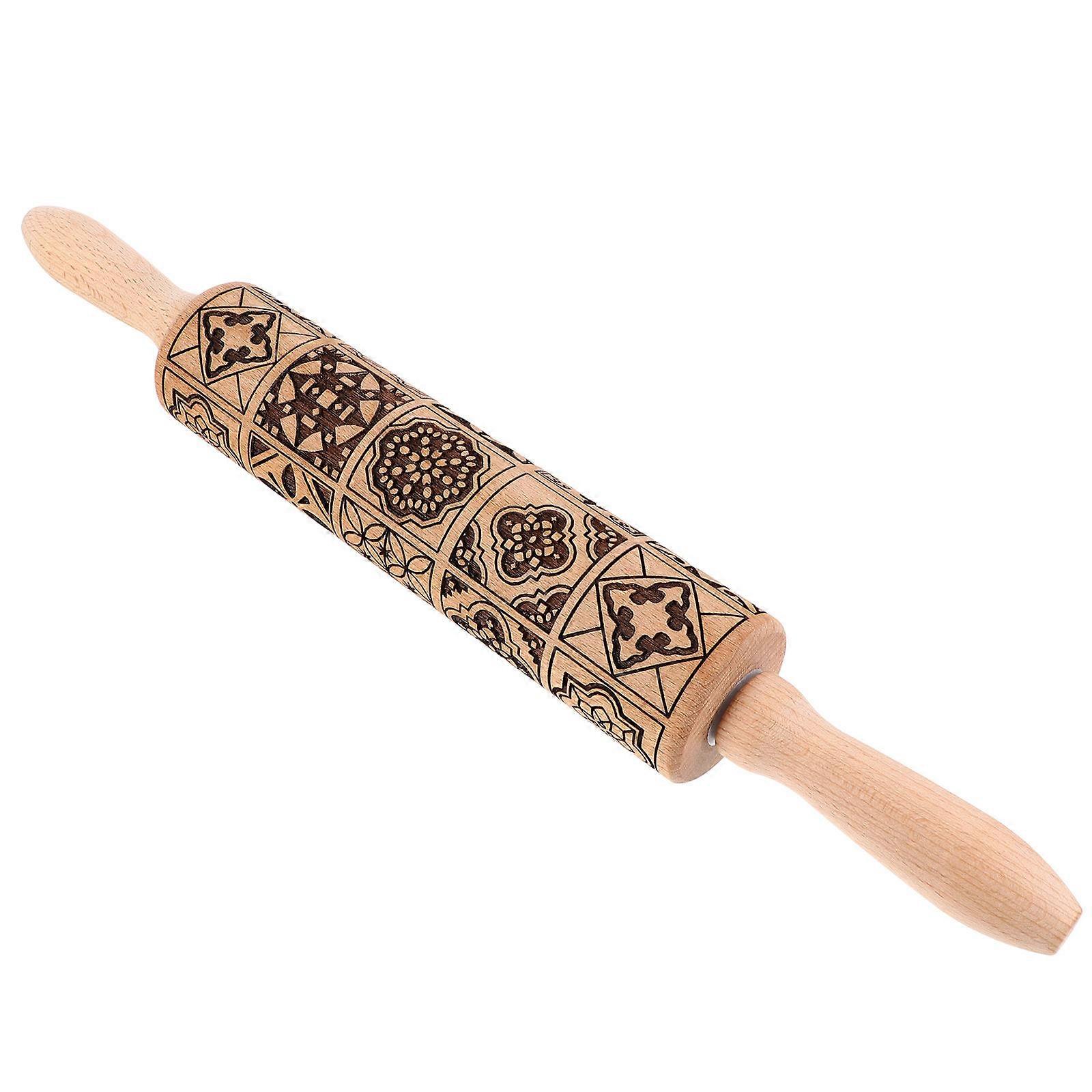 Wooden Rolling Pin for Kitchen Use with 2Pcs Dough Rolling Pins
