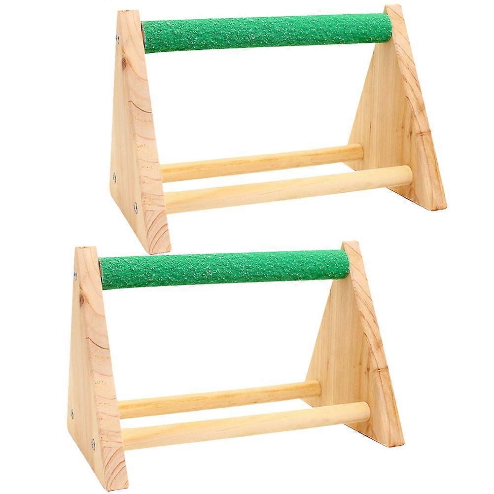 Pet Training Stand Wood Parrot Toy for Exercise 6Pcs Assorted Colors