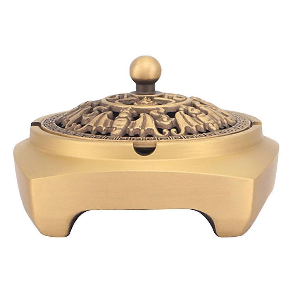 Home Ashtray for Storing 4Pcs Golden Retro Incense Burner and Decoration