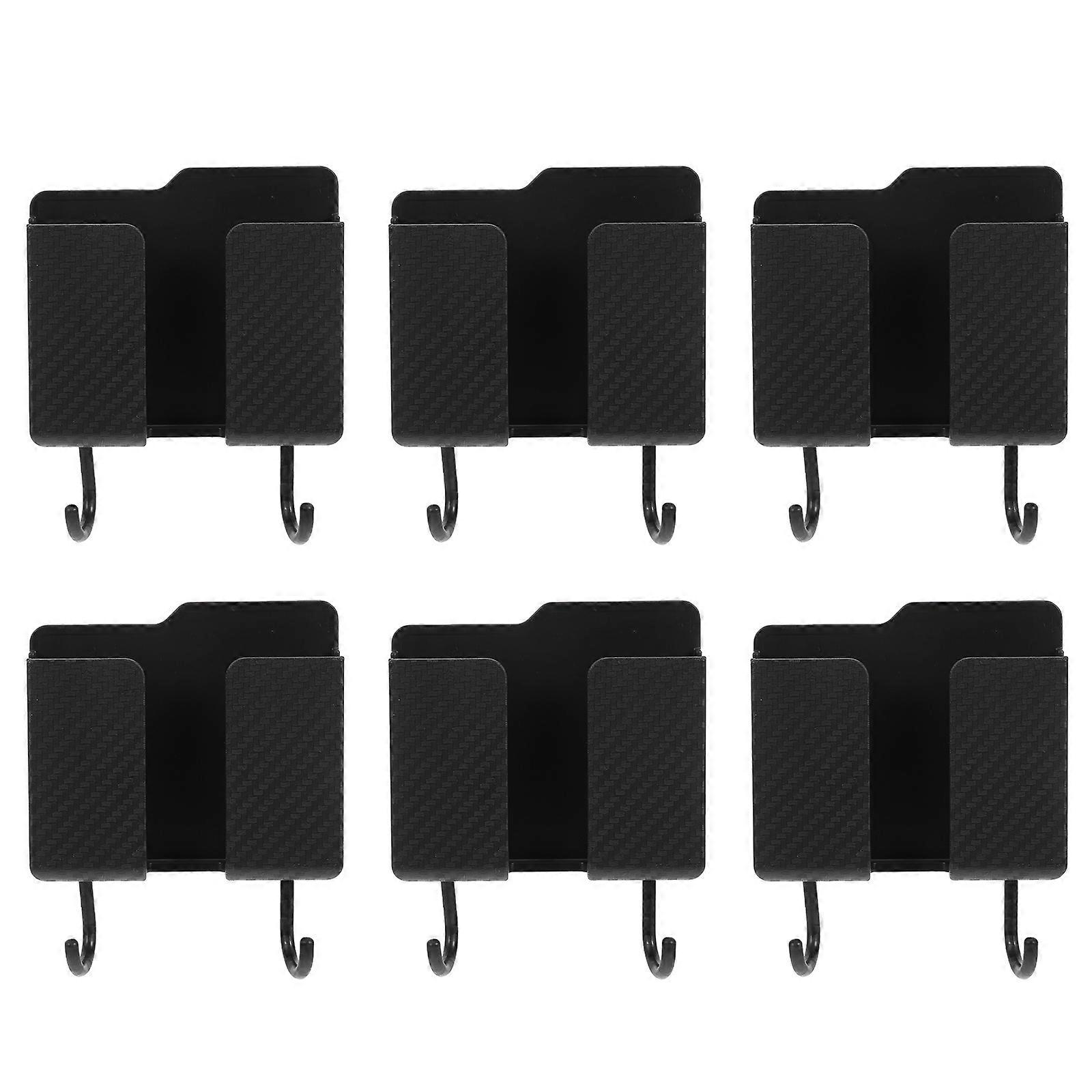 Mobile Phone Organizer Wall Mount With Rectangular Design For Bedroom Organization Featuring Charging Port 6Pcs