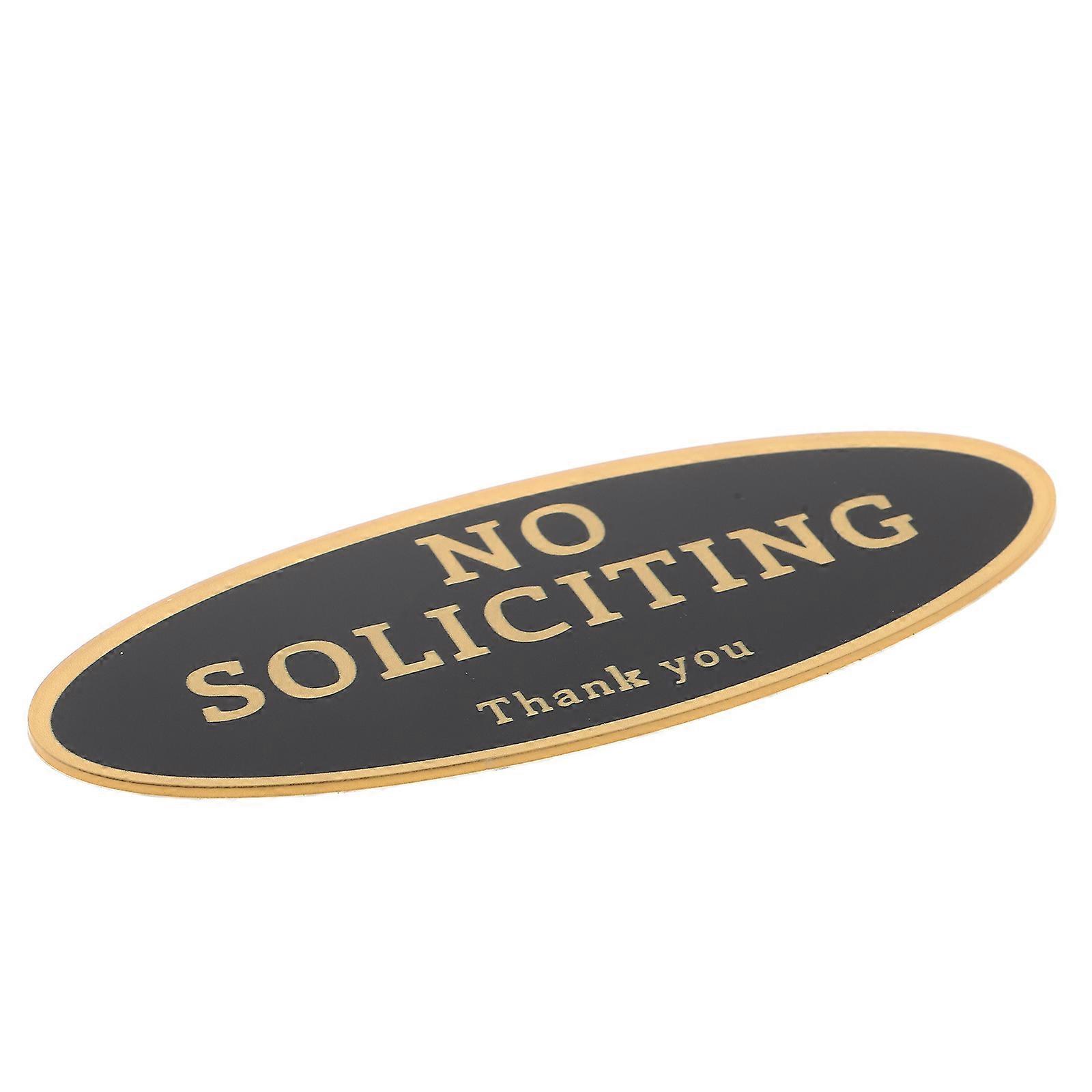No Soliciting Sign for Porch Acrylic Sign 3Pcs with Self Adhesive Design