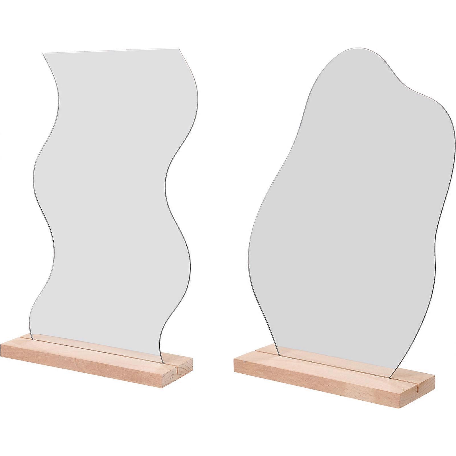 Mirror for Desk Makeup Mirrors for Daily Use 10Pcs with Wooden Base