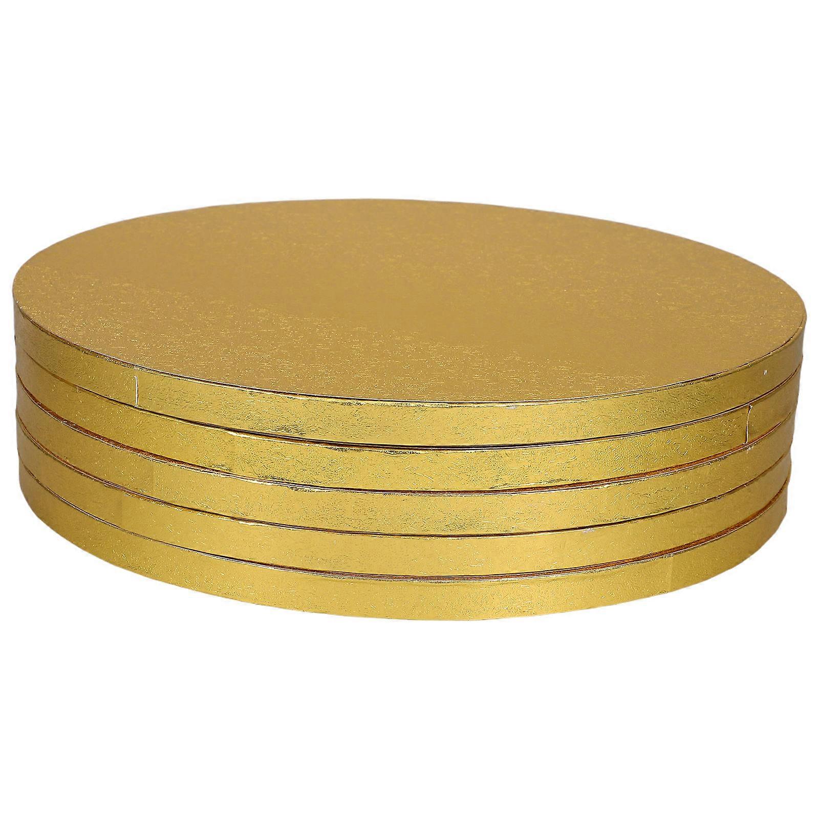 Round Cake Boards Mini Cake Base for Baking 15Pcs Gold Paper Plates
