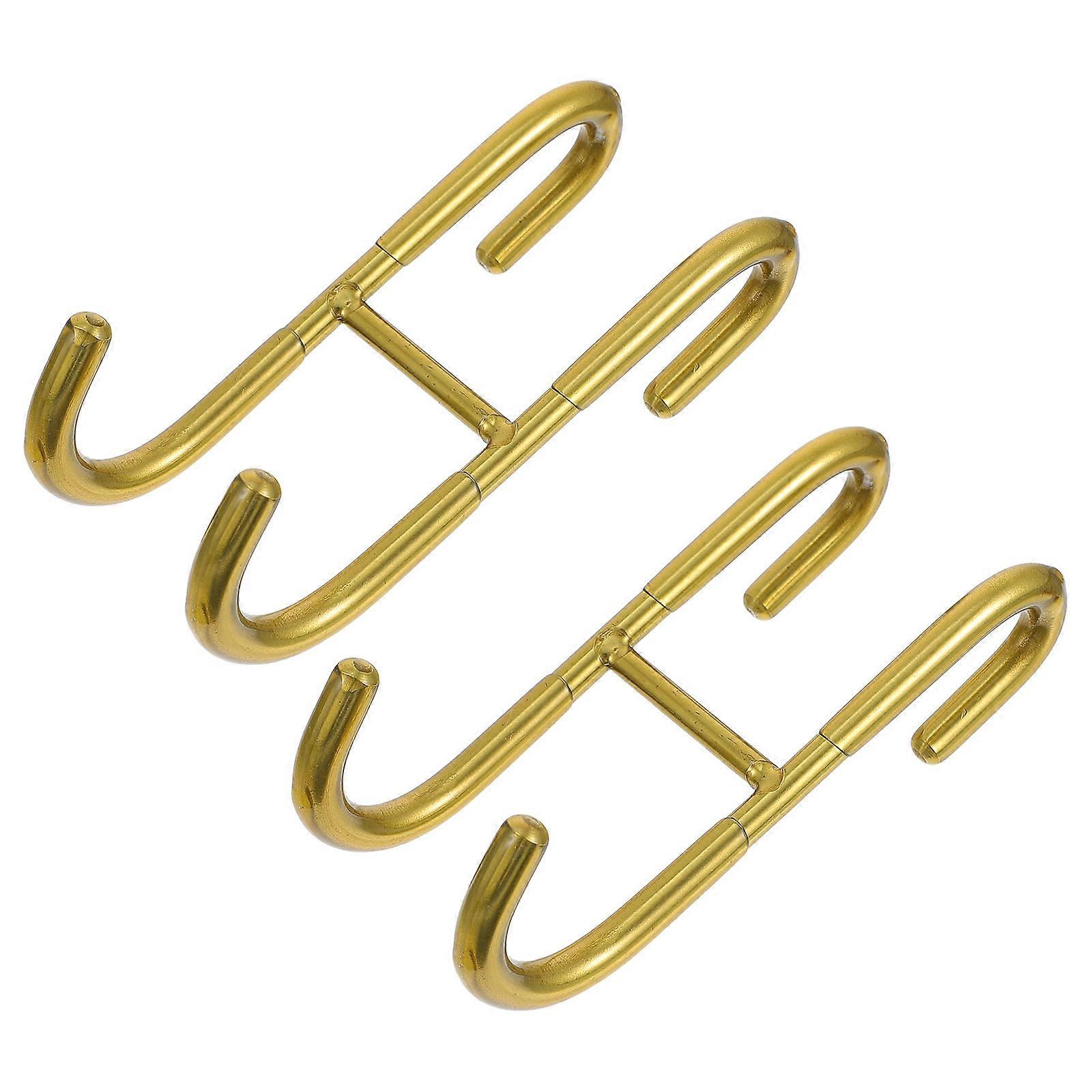 Hanging Hook Metal Storage Hook for Home Use 4Pcs Golden