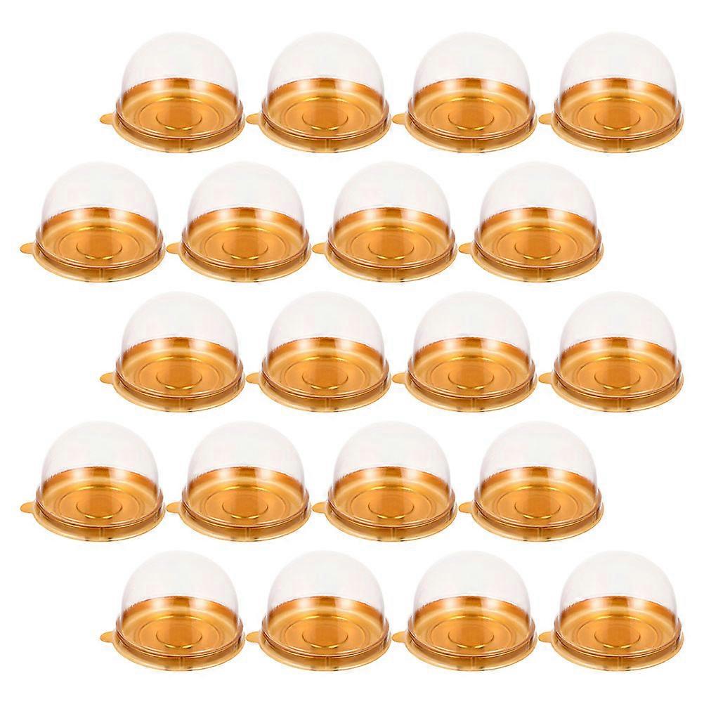 Clear Cake Box Mini Containers for Cake Storage 200Pcs Plastic Golden