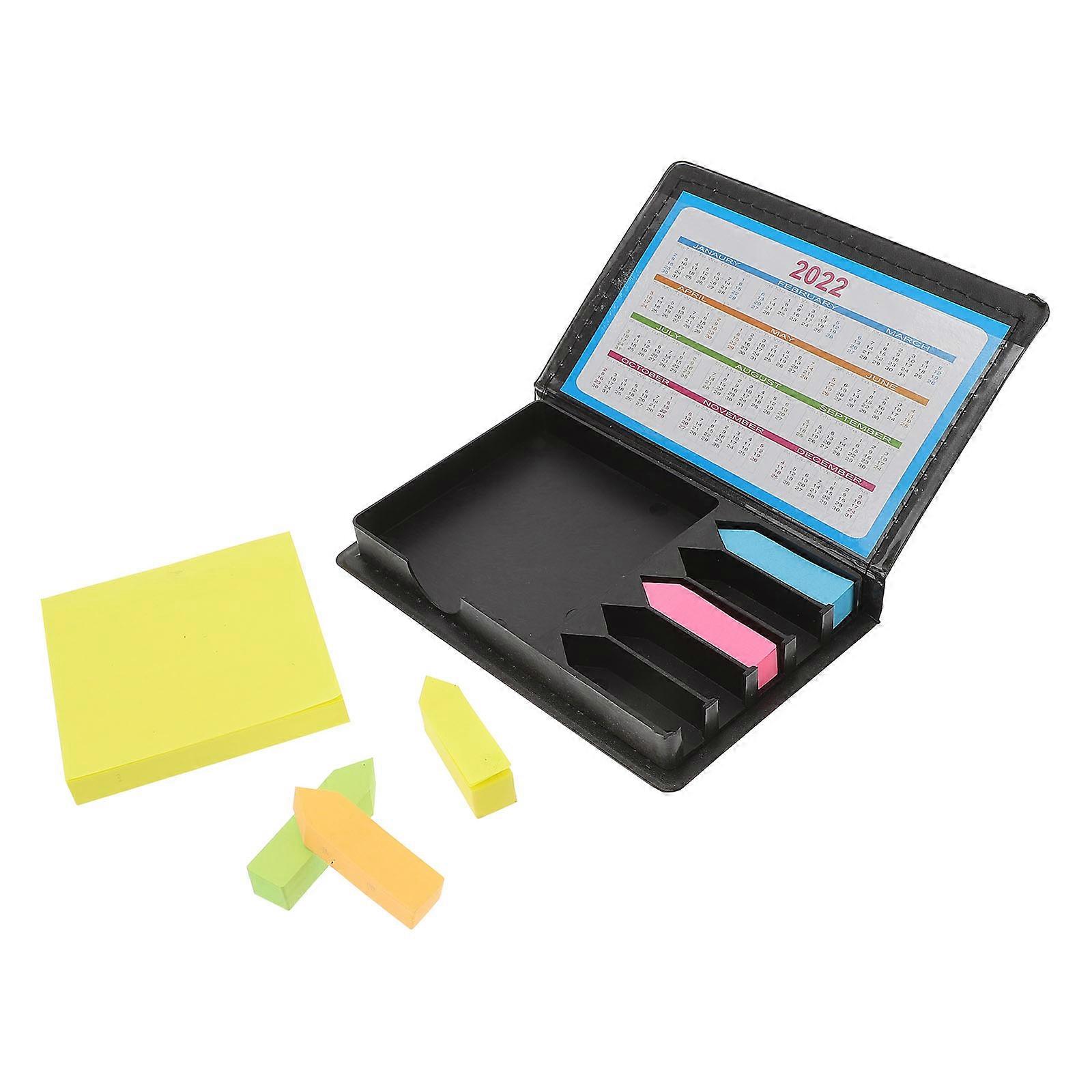 Time Memo PU Sticky Memo Box Set with Arrow Flags for Work Use 3Pcs