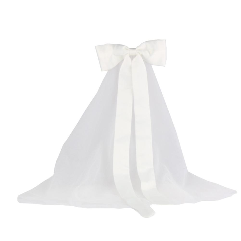 Bridal Veil with Bow Knot Wedding Accessory for Decoration 2Pcs