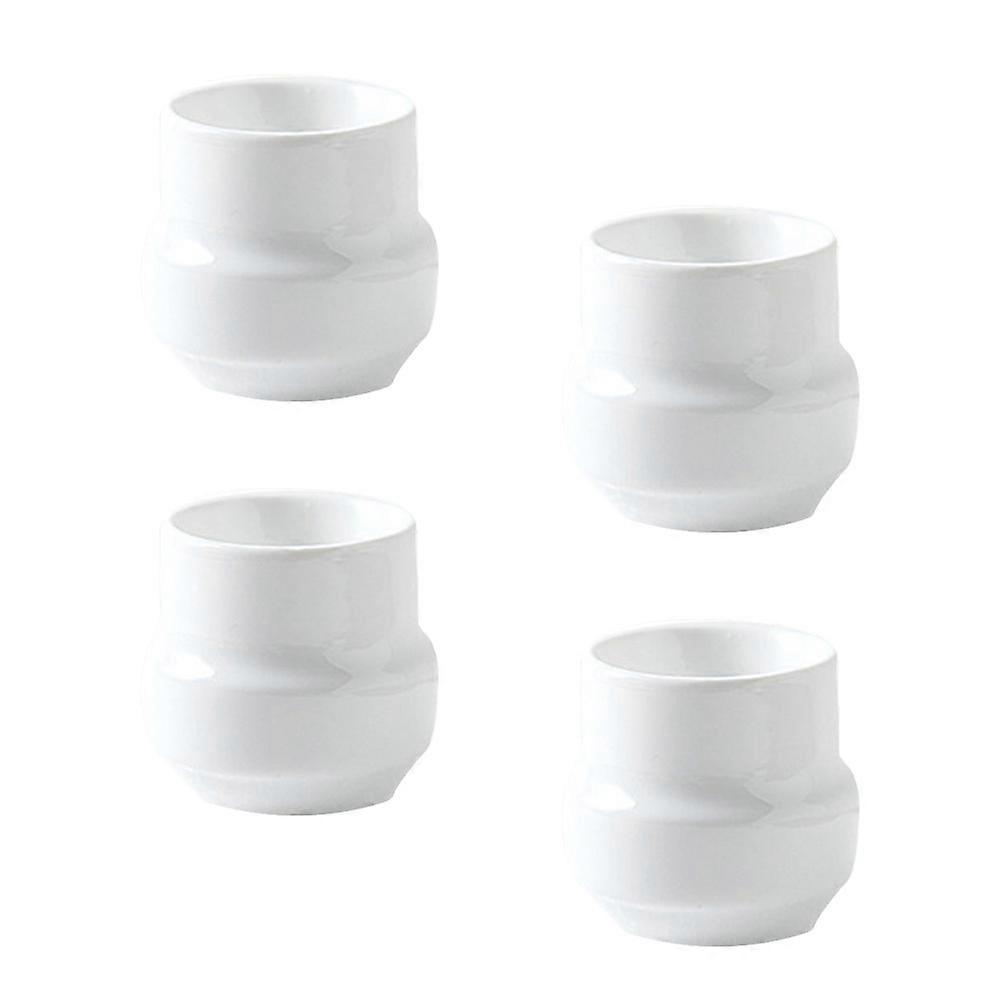 Ceramic Egg Cup Breakfast Egg Holder for Storage Use 4Pcs White Set
