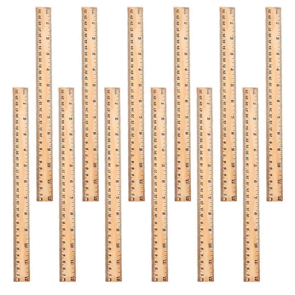 Multi-Function Straight Ruler Wood Rulers for Household 48Pcs Pack