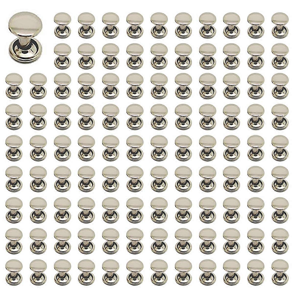 100 pcs DIY Rivet Rivet Rivet Metal Conseil - Argent