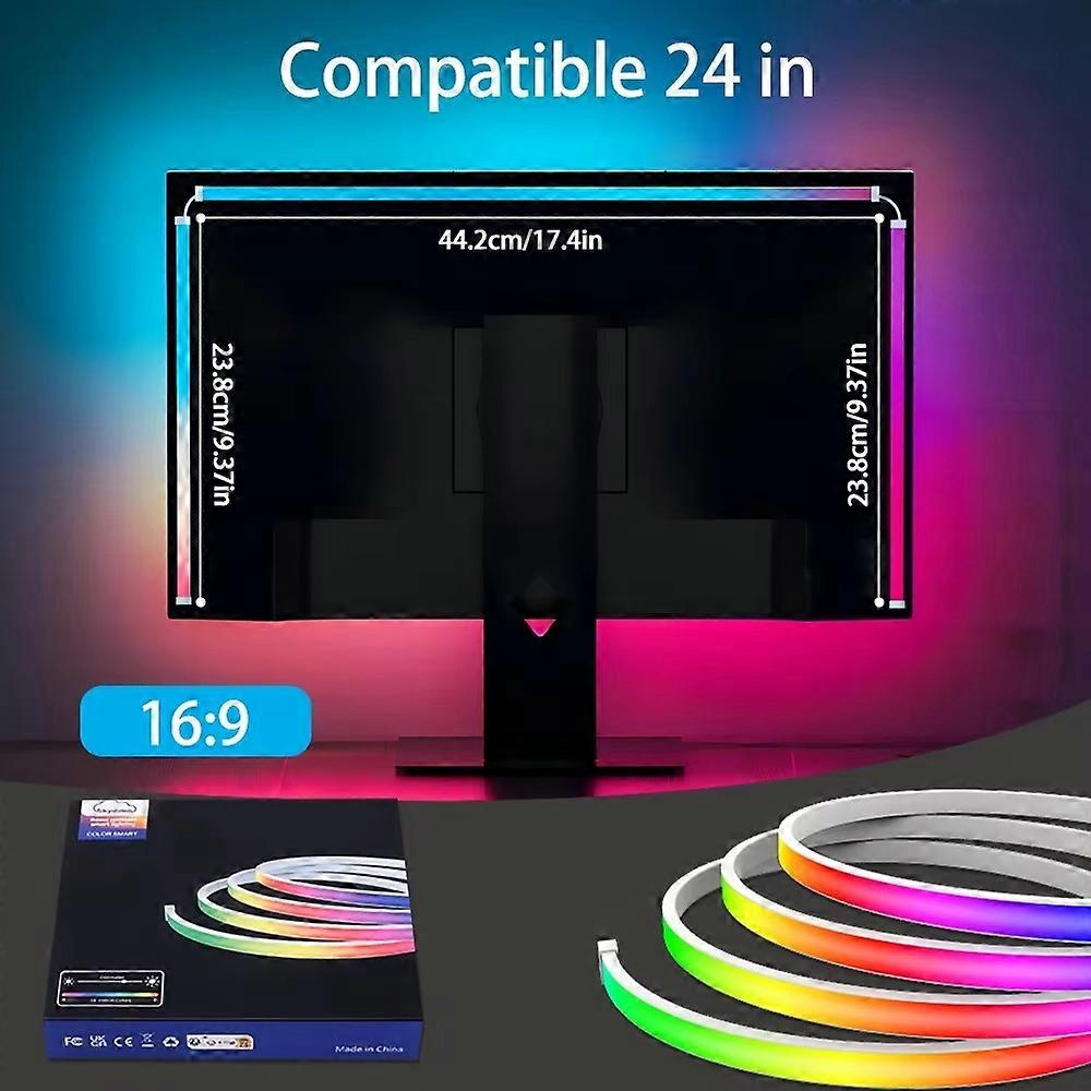 Gaming Monitor Backlight Smart LED Strip Lights RGB Computer Light Bar LED Ambient Lamp for Computers Screen Color & Music Sync