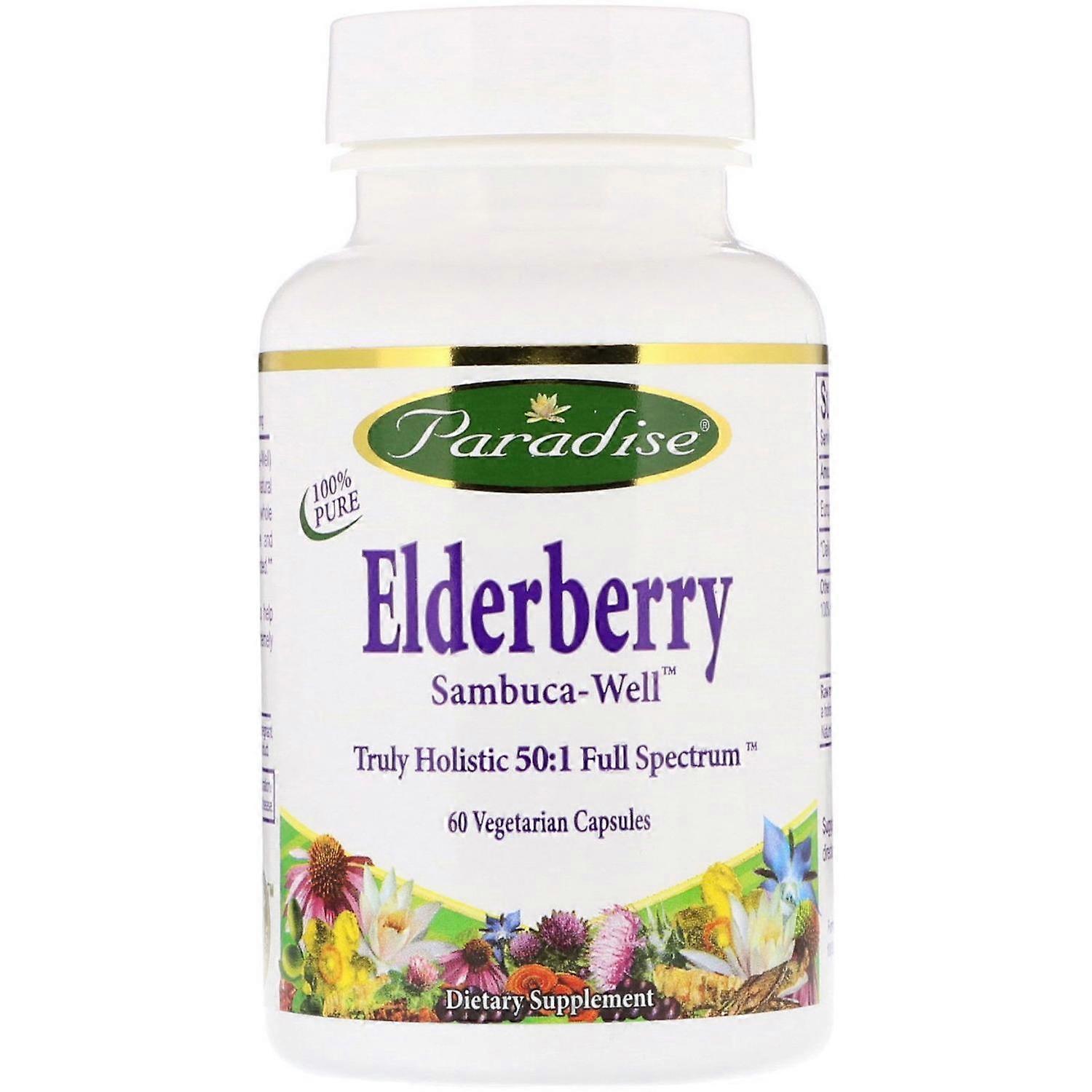 Paradise Herbs, Elderberry, 60 Vegetarian Capsules
