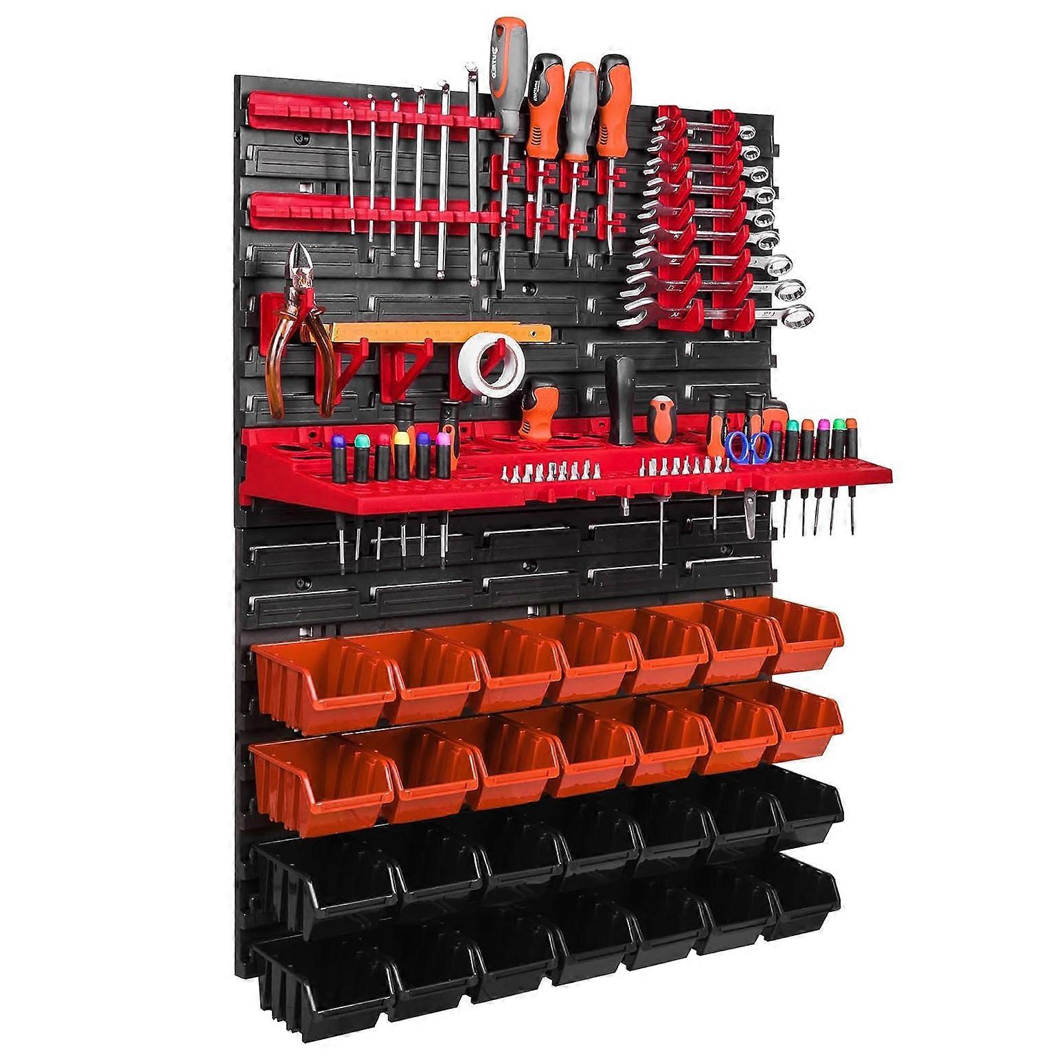 28 PCS Storage Boxes Workshop Tool Organizer Storage Pegboard Wall Mount Storage Bins