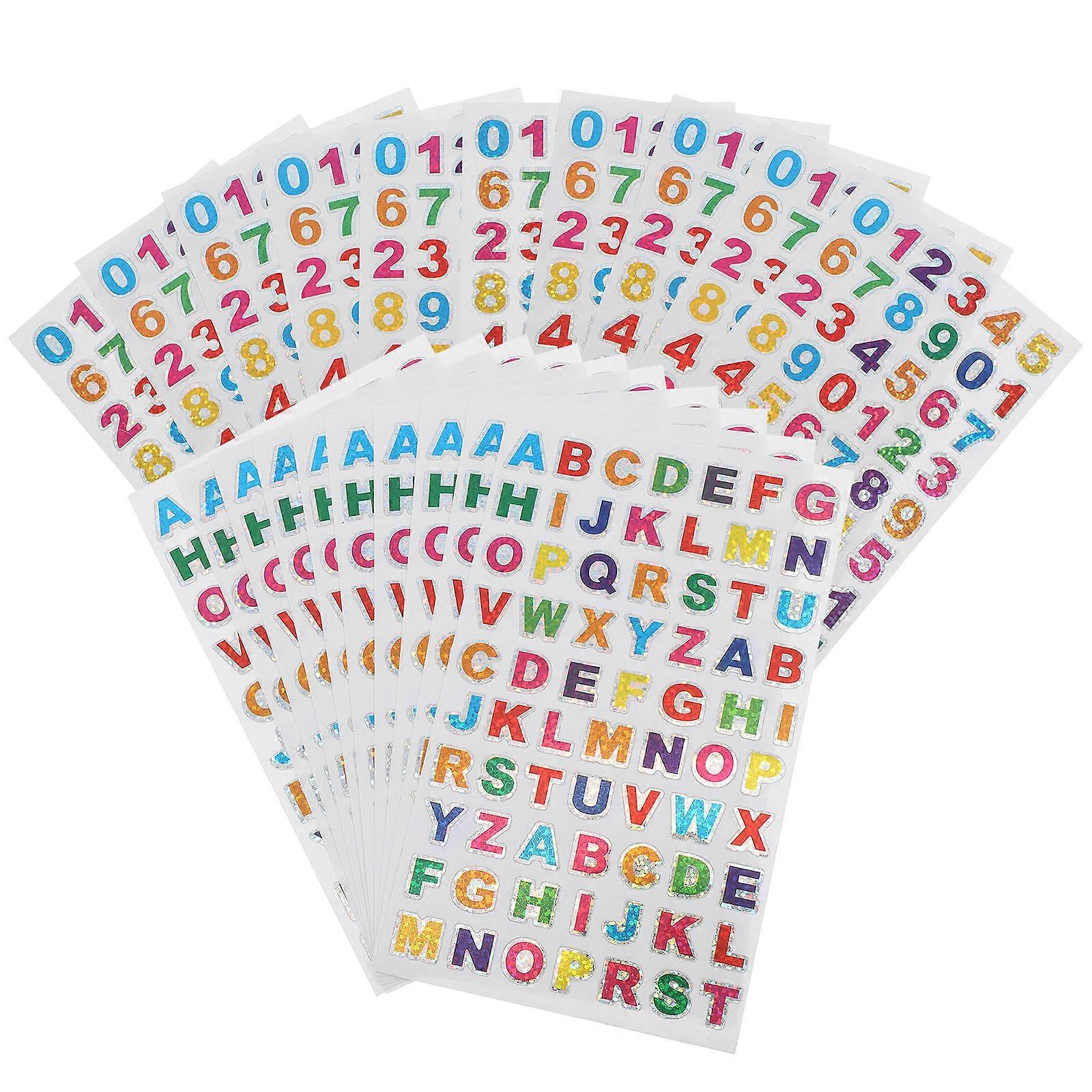 Alphabet Stickers Glitter Alphabet Sticker for Decor 20 Sheets Assorted Colors