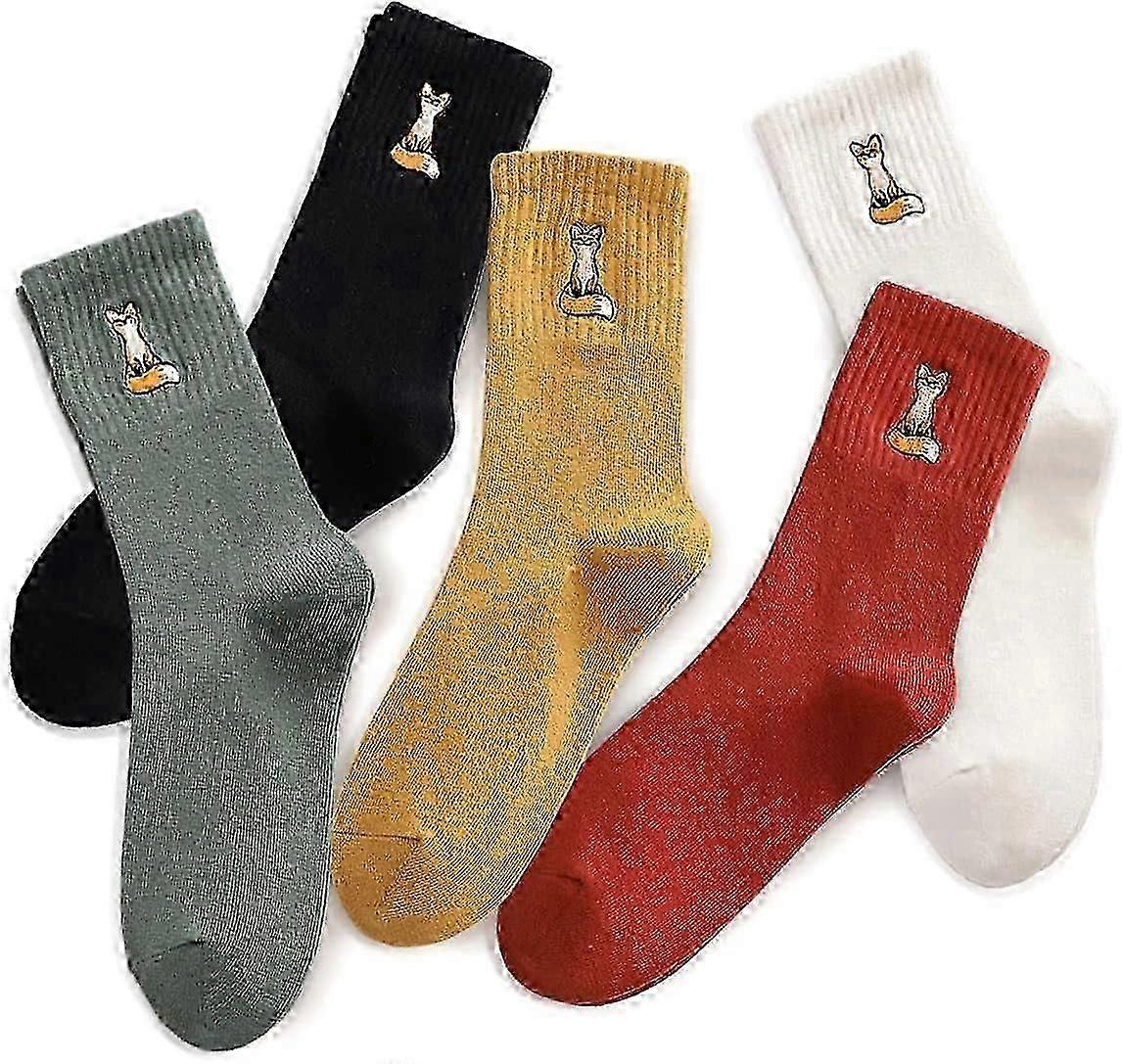 Cute Women's Ankle Socks Soft Cotton - 5 pairs