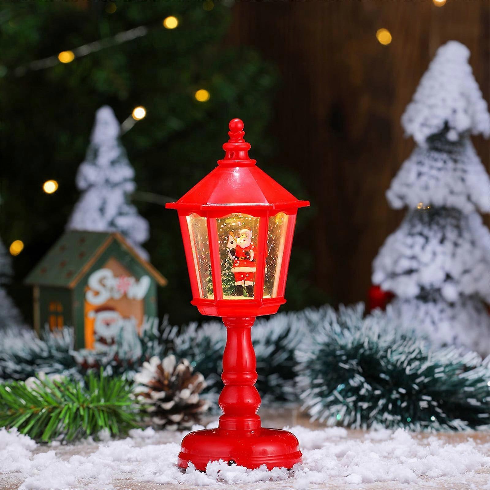 Chmadoxn Christmas Snow Globe Lantern, Water Glittering Tree with Music, USB/Battery Operated Lighted Xmas Decor Gift