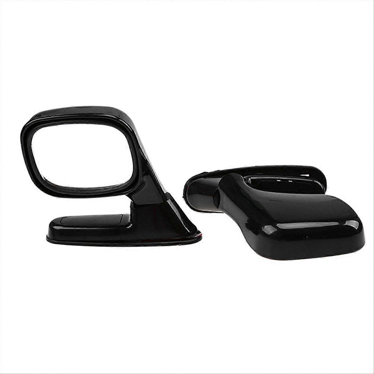 2Pcs Universal Hood Side Rear View Mirror Auto Exterior Black