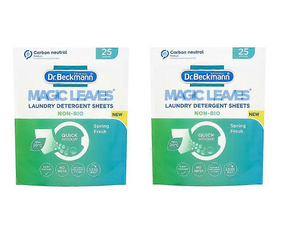 Dr. Beckmann Magic Leaves Non-Bio Waschmitteltücher - 25er-Packung (2er-Pack)