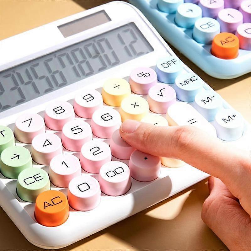 ��FaddishDeal��Calculator with display, 12-bit large button, easy to use automatic off desktopcalculator at home, office and school, dopamine 