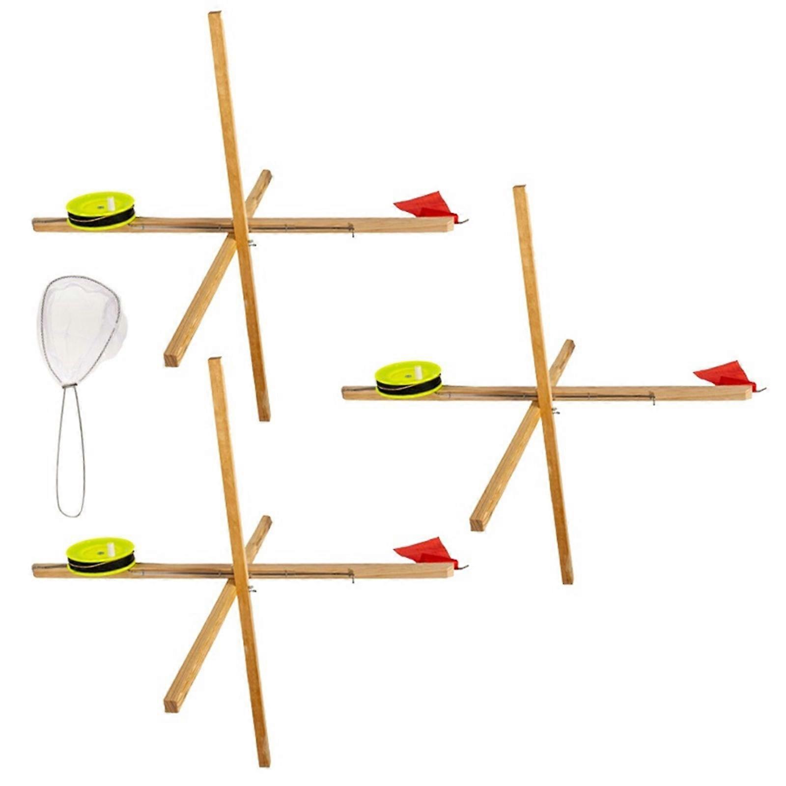 Flexible Wood Constructed Winter Fishing Measure Highlighting Crack Resistant Building And Simple Visual Appeal Multicolor