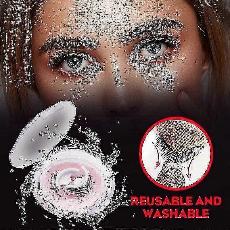 Natural Look Self-Adhesive Eyelashes Set of 4, Reusable Waterproof False Lashes No Glue Needed
