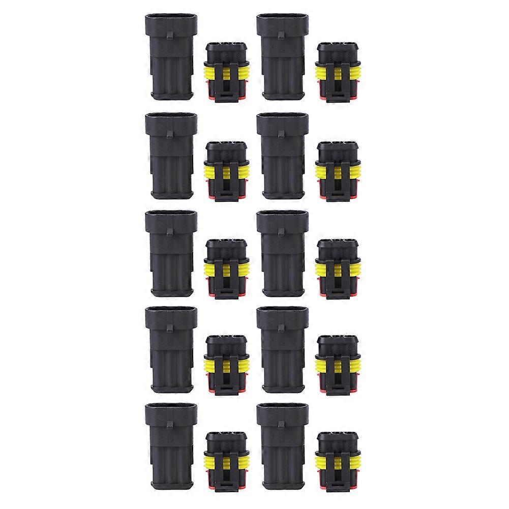 10 Set 3 Pin Way Waterproof Electrical Connector Car Wire Connector Plug Terminal