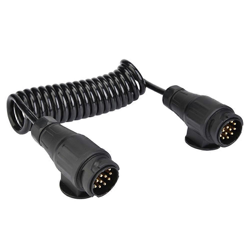 13 pin caravan connector for trailer with wiring spring cable