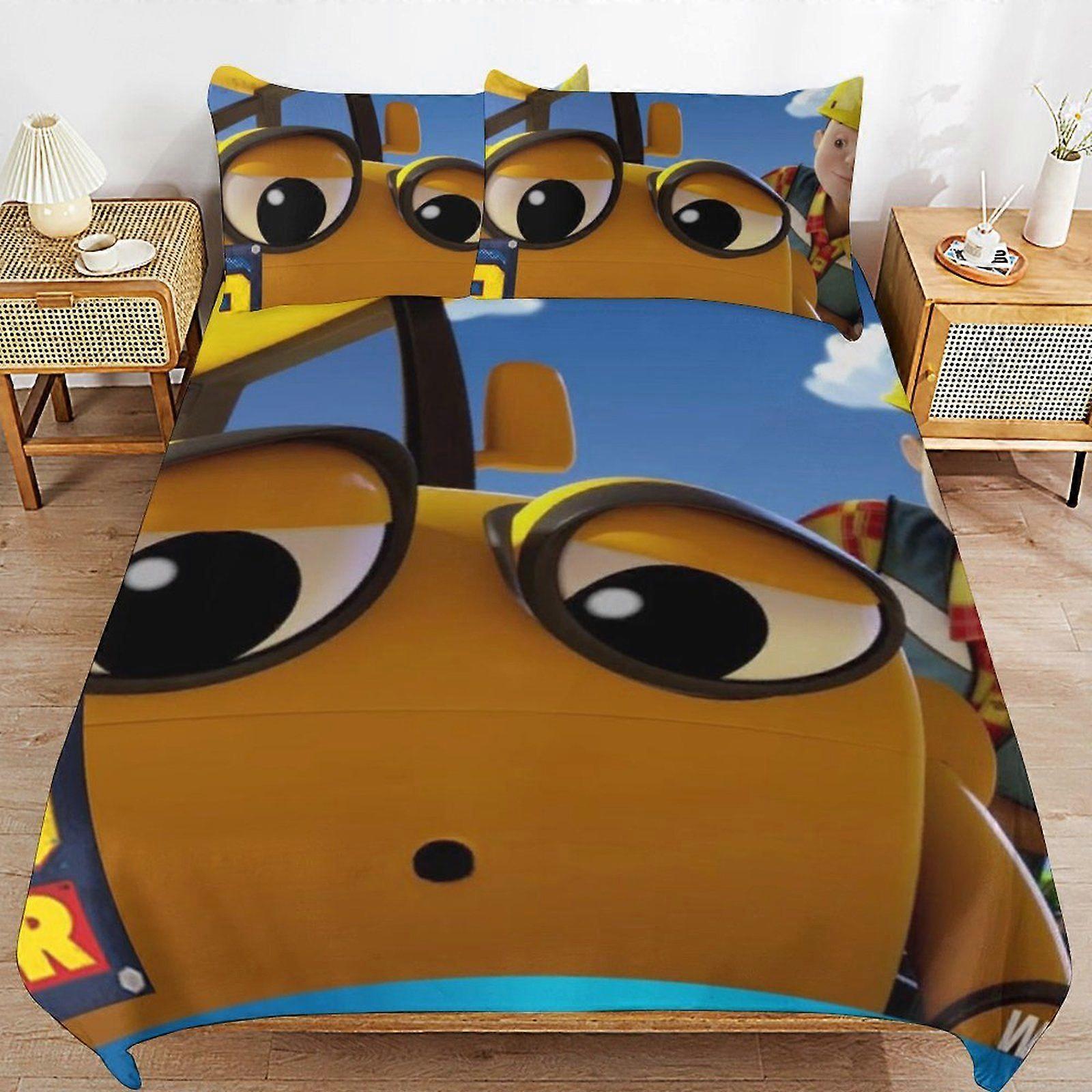 w608 Bob the Builder Comfortable Sleep Feel Long Thread Finish Zipper Setup Practical Bed Duvet Cover Sets Detail m608