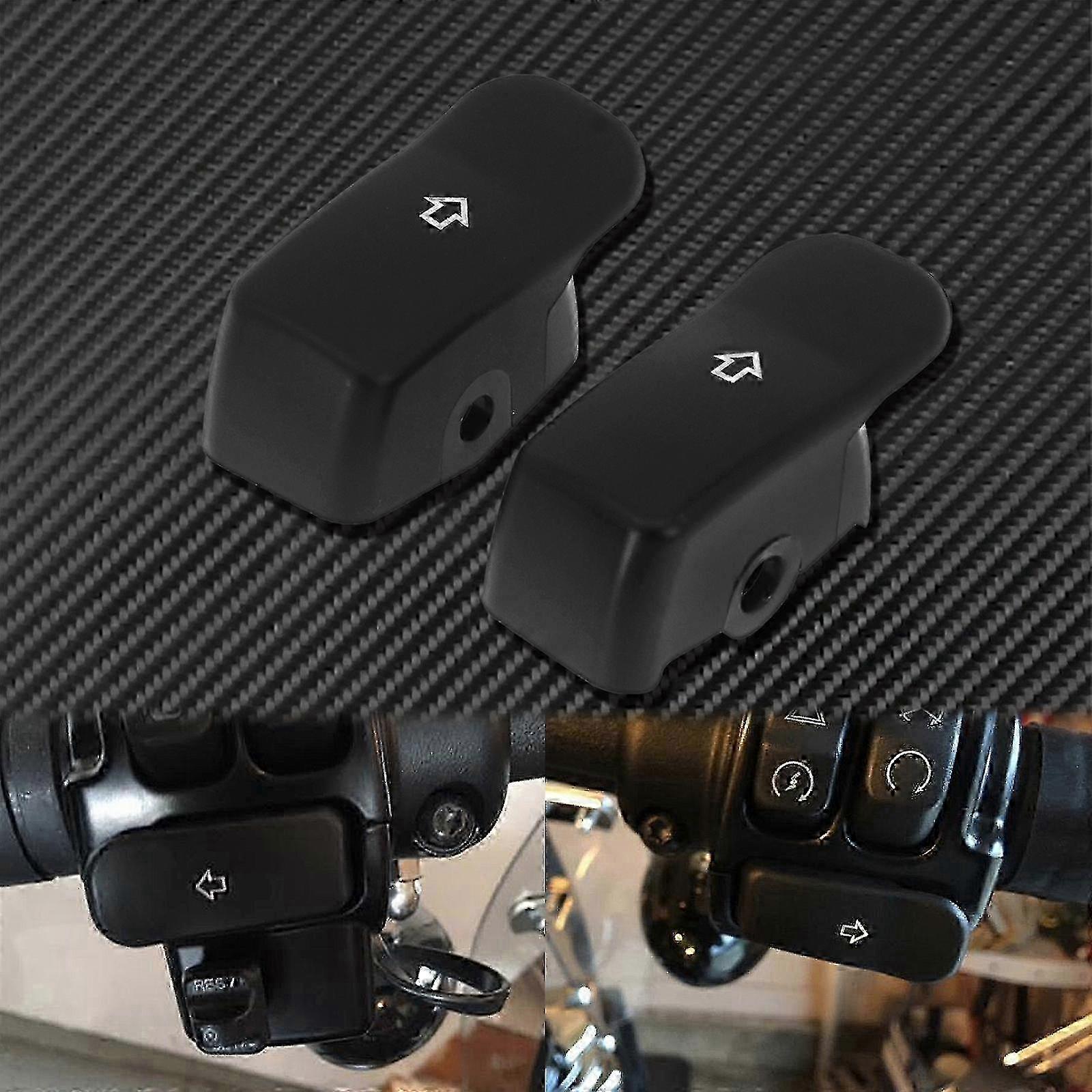 Motorcycle Black Turn Signal Extension Cap Switch Button Extended Cover For Harley SoftailDeluxe FLSTN 2011-UP Sportster XL