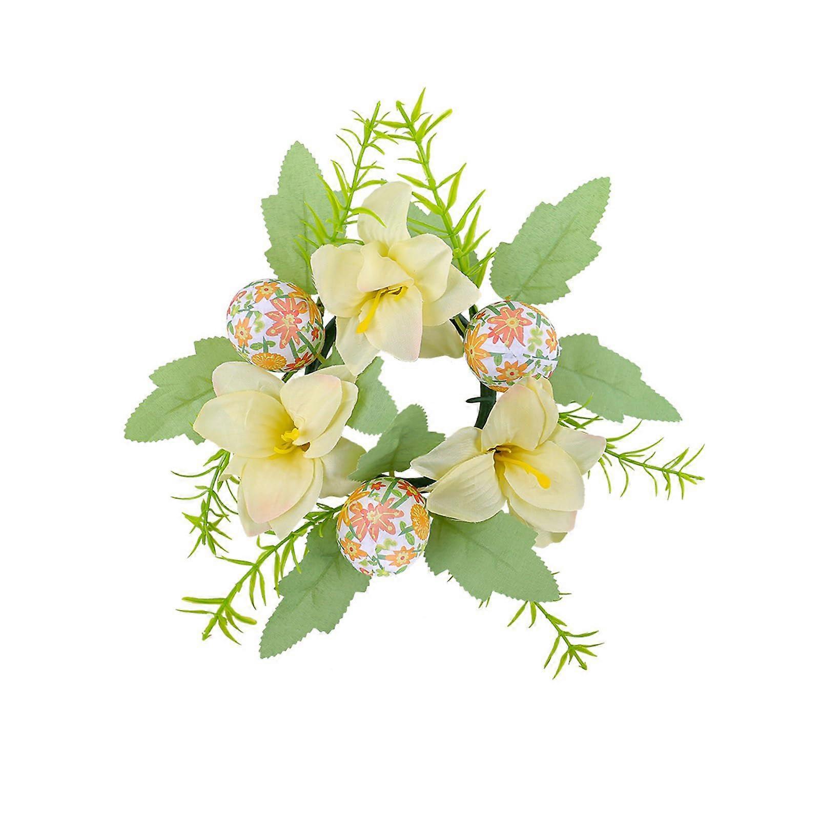 Candle Rings Set of 4 Yellow Candle Holder Rings for Table Centerpieces Decoration for Columns and Wine Bottles