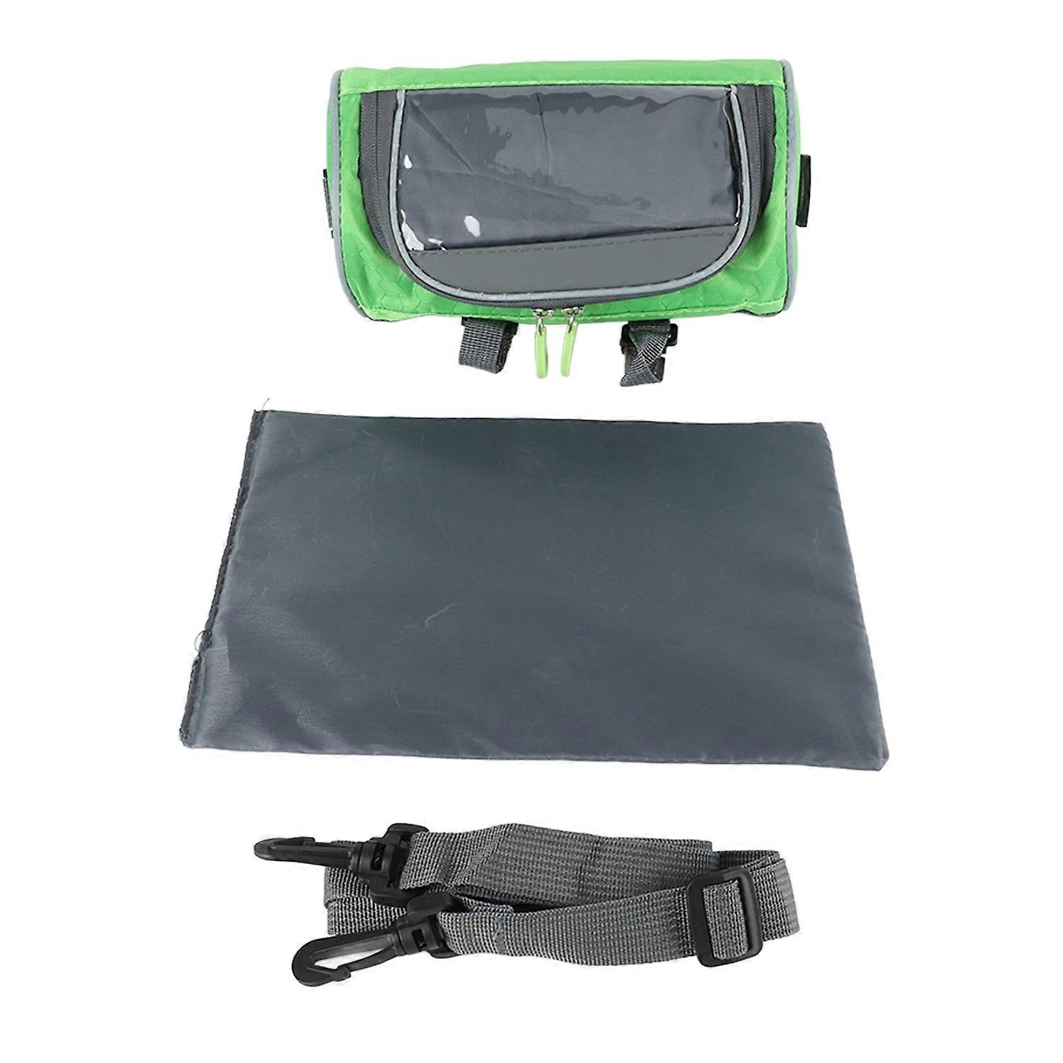 Waterproof Bicycle Handlebar Bag Cycling Front Storage Bag with Detachable Shoulder Strap for Mobile