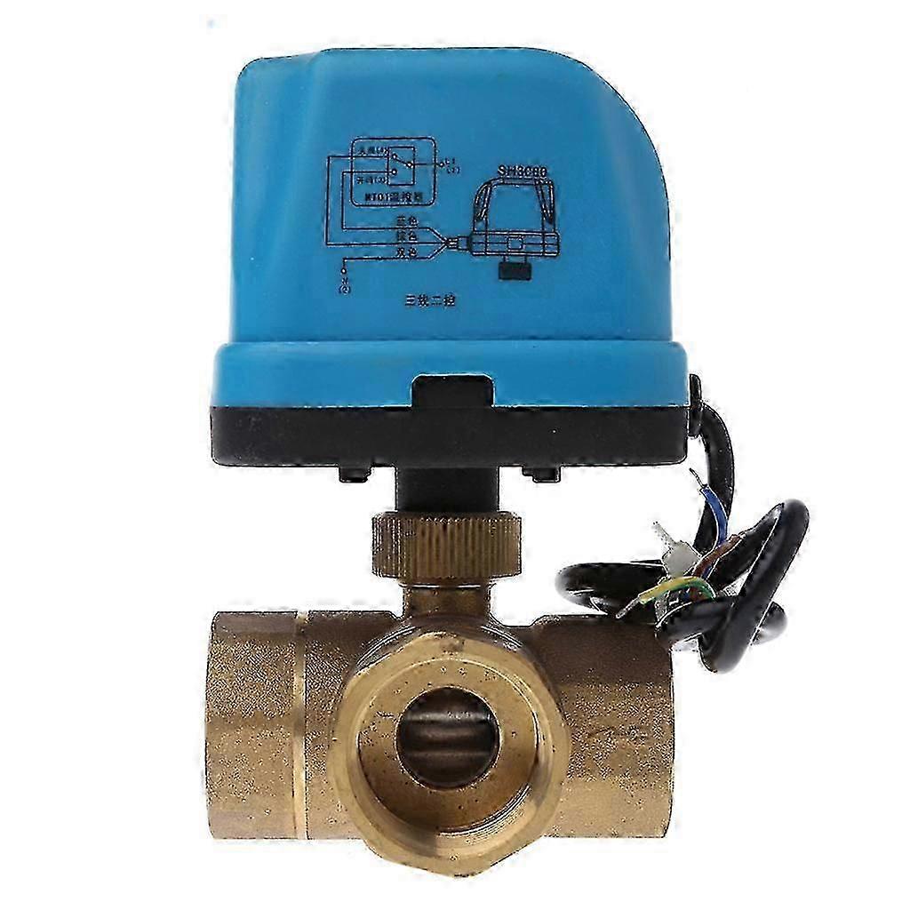 3-Way Actuated Brass Ball Valve DN25 for AC 220V with 3-Wire Control