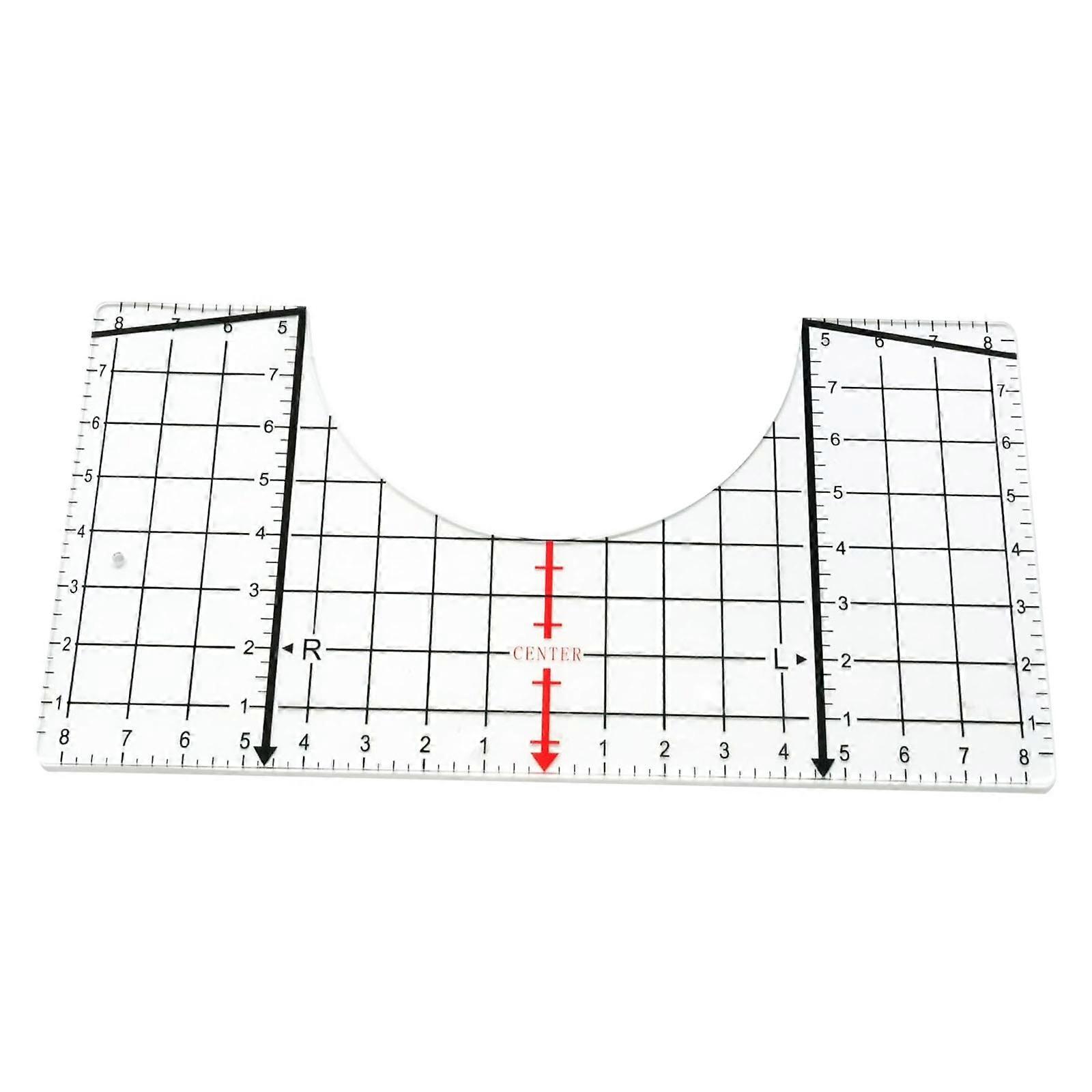 T Shirt Ruler to Center Multipurpose Acrylic T-Shirt Ruler with Center Guide For Heat Press Fabric Alignment and Sewing Multicolor