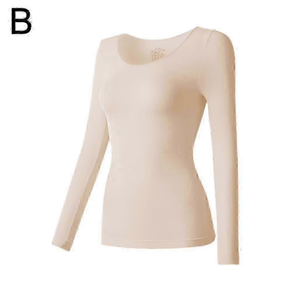Vinter Höst Kvinnor Termisk Underkläder Långärmad Bottoming Shirt Pullover