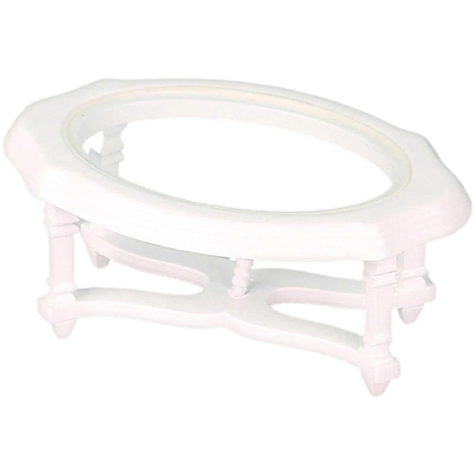 Compact Oval Side Table Strong Natural Timber Ideal For Model Arrangements  White