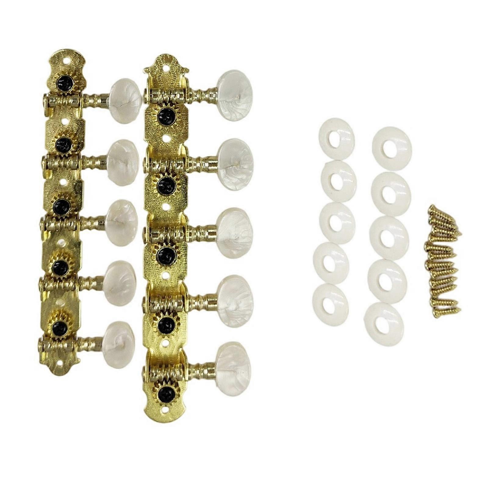 Rapid String Replacement Tool Double Hole 10 String Open Back Guitar Regulator With Reinforced Metal Plastic Structure  White Pearl