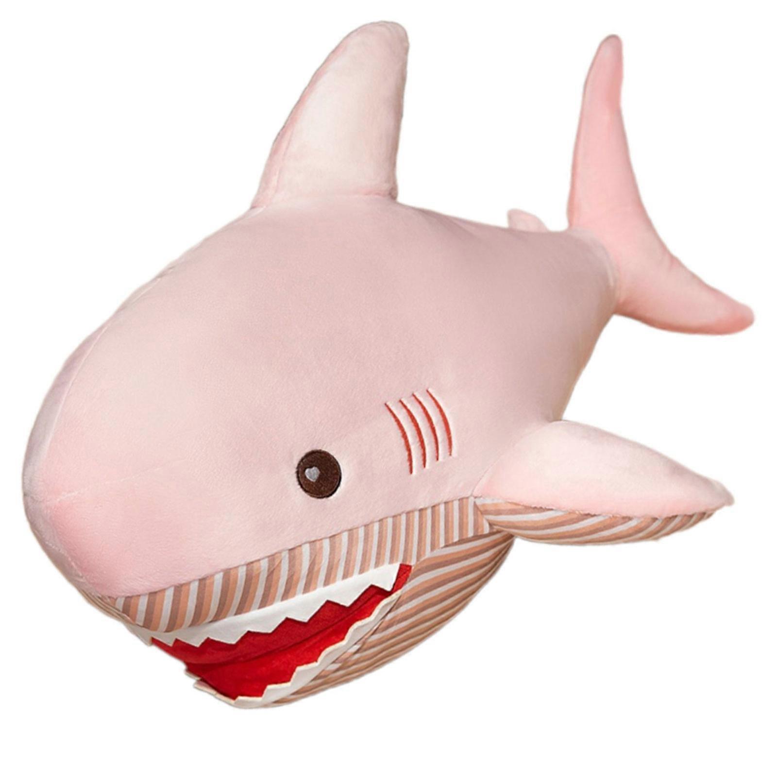 Molded Shark Body Pillow For Spinal Alignment Soft Support During Night Rest  Pink