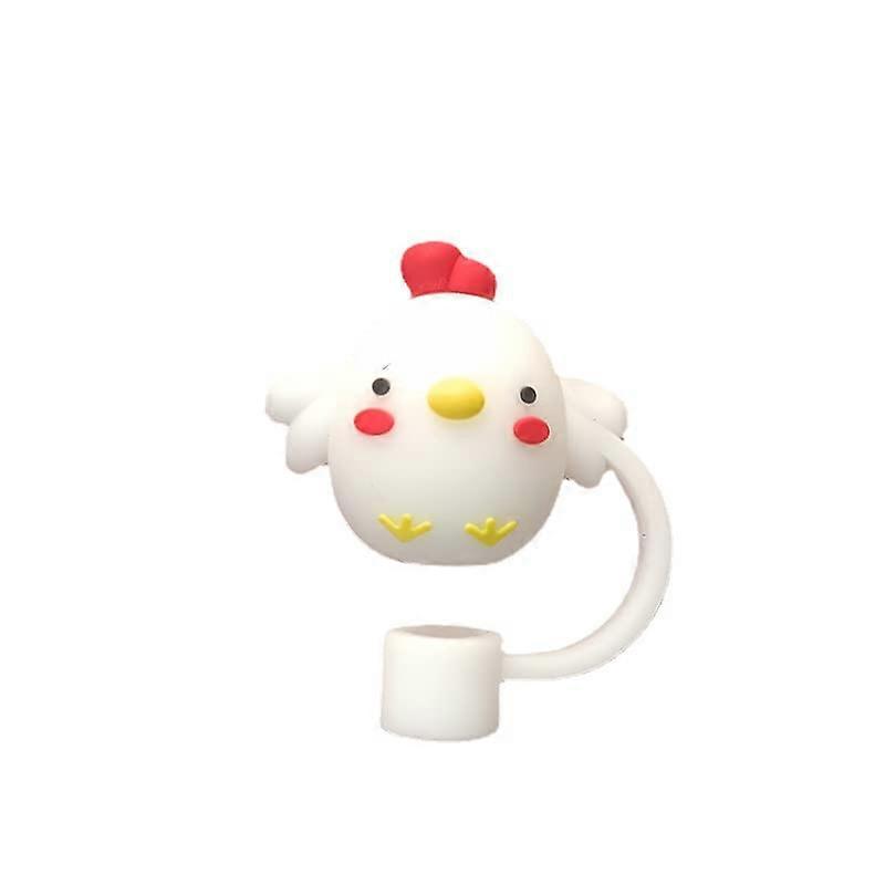 Straw Topper Dustproof Fruit Shape Cup Plug Splash Proof Straw Cap White Chick Kitchen Decor (ZS029)