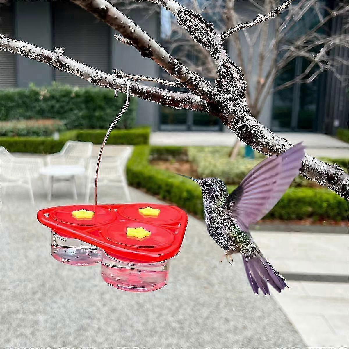 Three Hanging Triangular Flower Bird Feeder Hummingbird Water Feeder Handheld Hummingbird Bird Feeder