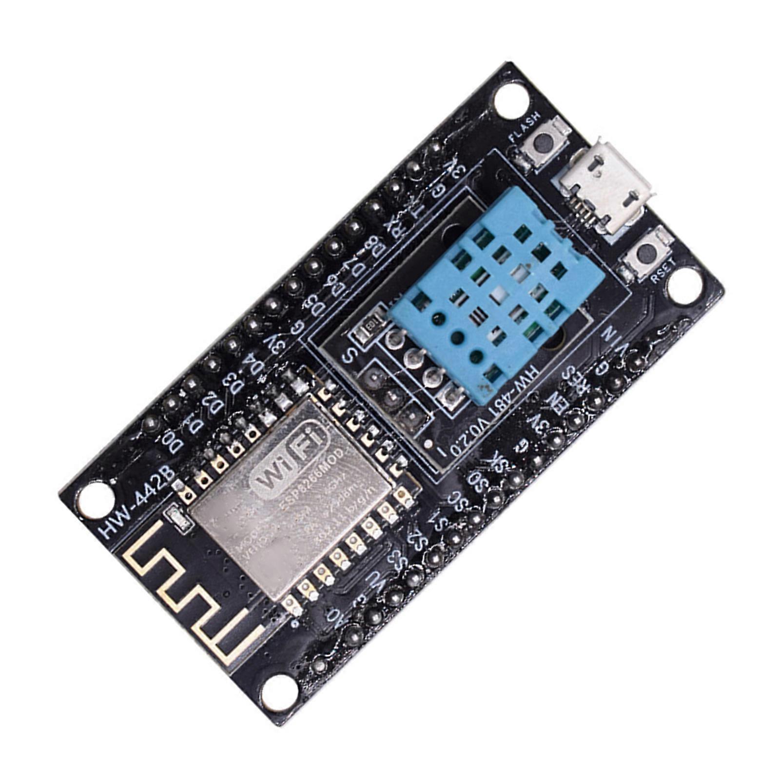 ESP8266 CH340 Development Board with Integrated Temperature Humidity Sensor Perfect for DIY Projects Multicolor