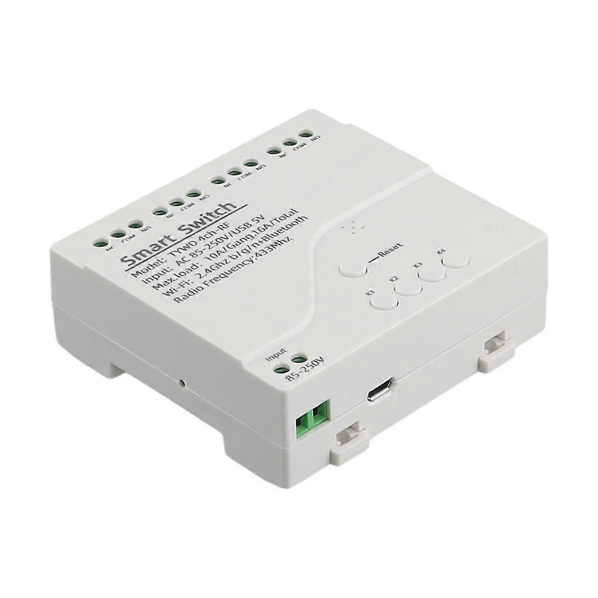 Graffiti WiFi Module 4-Channel WiFi Tap Self-Locking Module with RF 4-Channel AC 85-250V with Enclosure