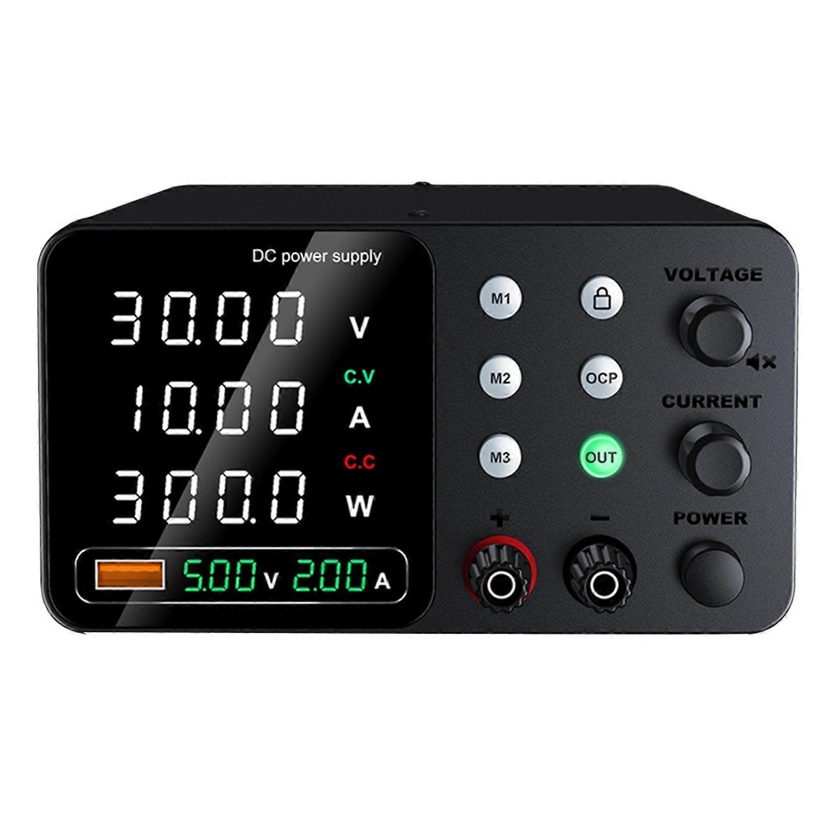 30V10A Lab Power Supply with Triple Storage Switching Power Supply 5V2A DC Regulated PowerSupply for TypeC Interface(EU)