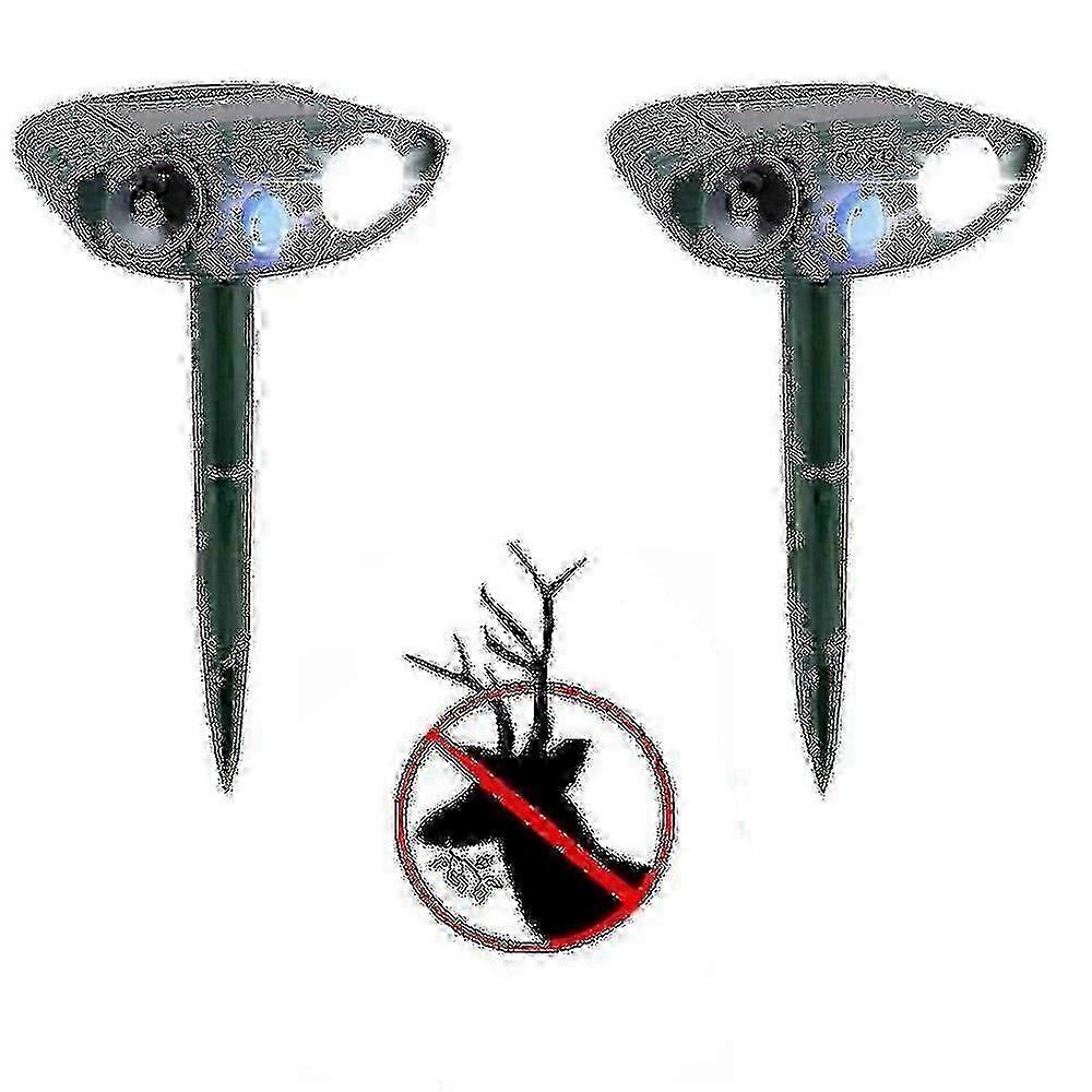 Ultrasonic Deer Repeller - Pack Of 2 - Solar Powered - Get Rid Of Deer In 48 Hours LONG