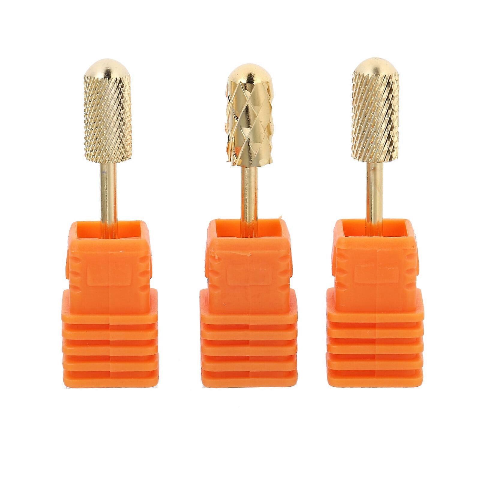 3Pcs Nail Drill Bits Set Manicure Drill Bits Kit with Safety Smooth Round Head