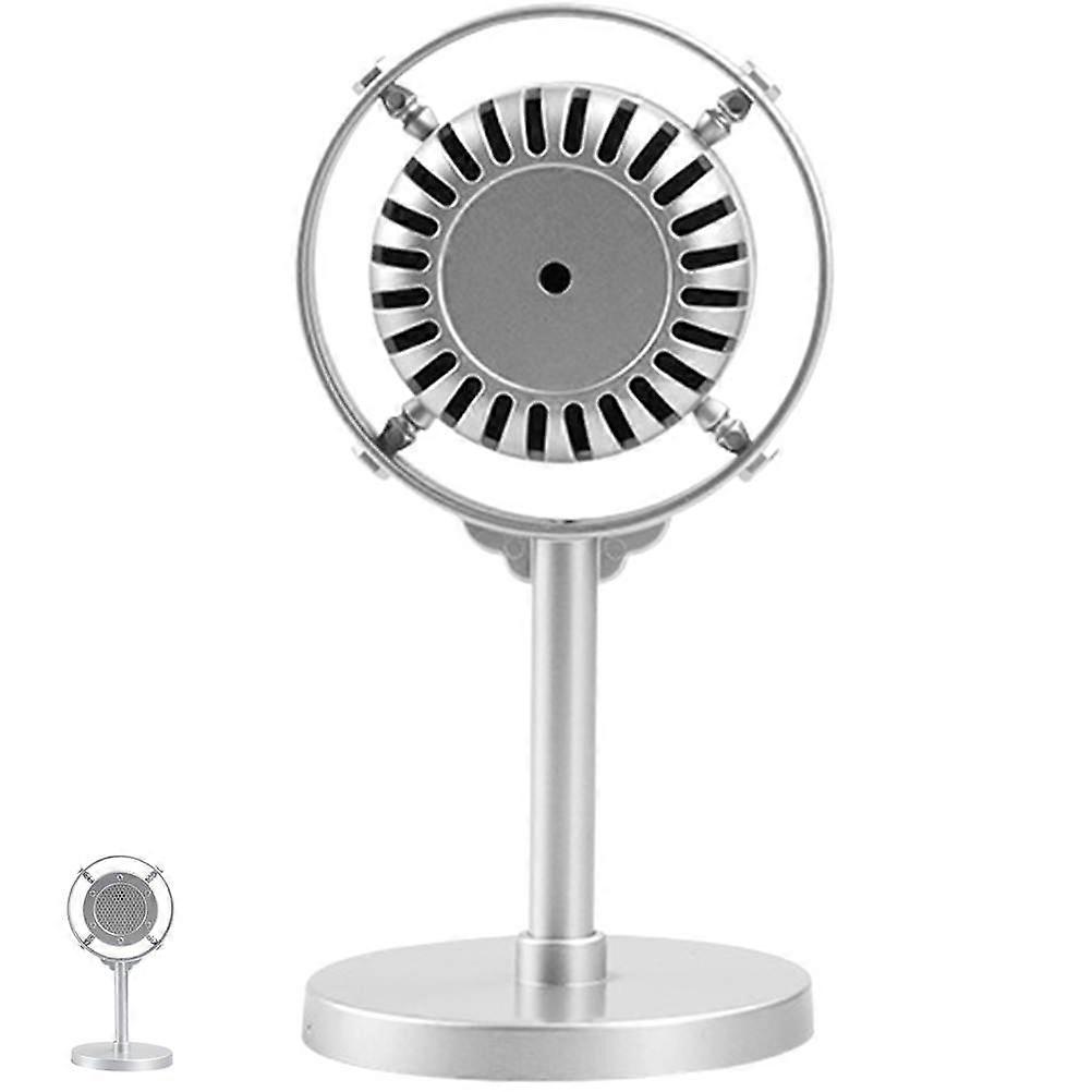 Fake Microphone Prop for Party Decoration 2Pcs Retro Silver Mic