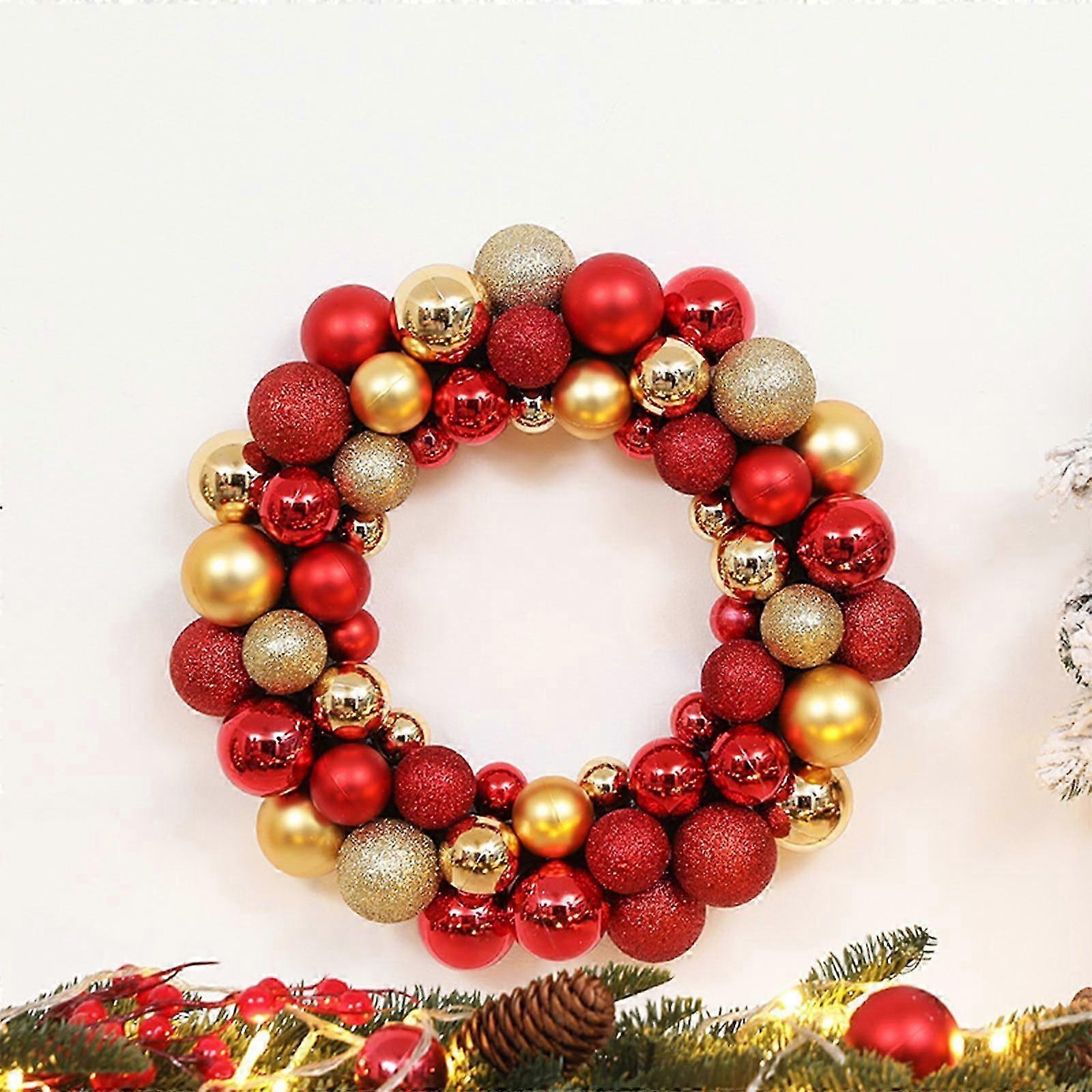 Julkrans för inomhusjul - Guldröd scenhängande dekoration