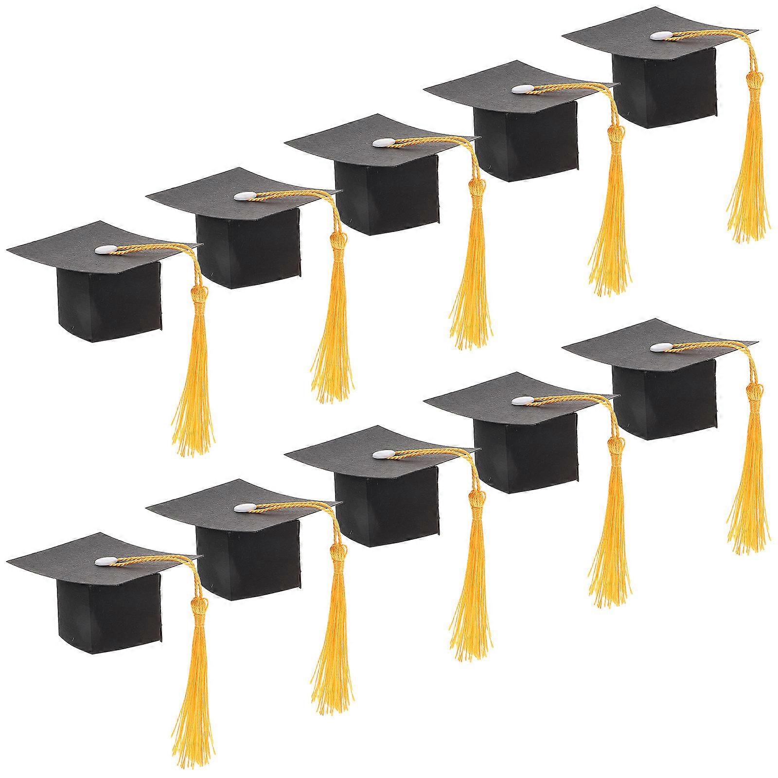 Tiny Graduation Caps Cake Decorations for 10Pcs Miniature Bottles