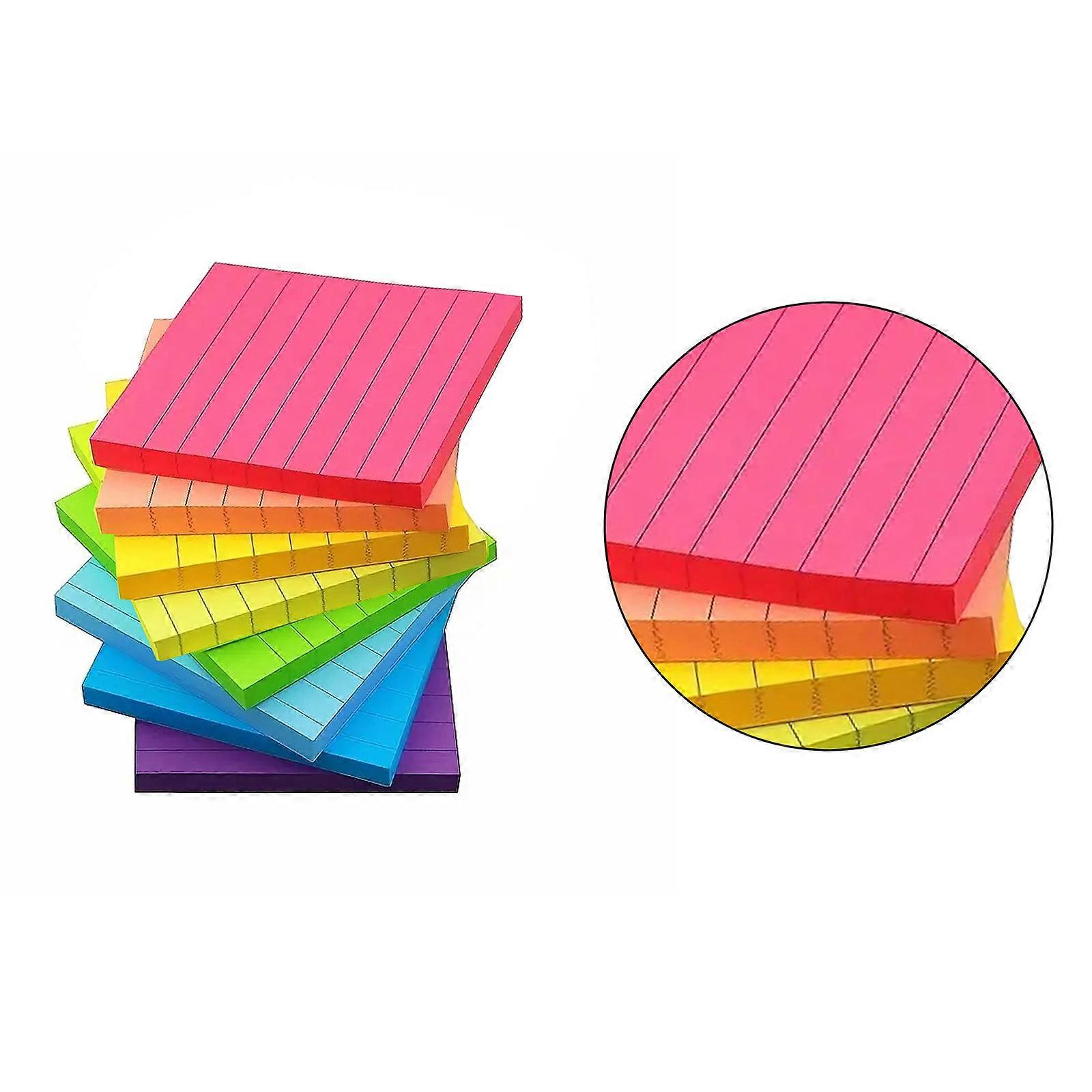 8Pcs Colored Sticky Note Blank/Lined Sticky Note Pad 3x3inch Pocket Memo Pad Self-ashesive Note Paper 50 Sheets/Pad Multicolor