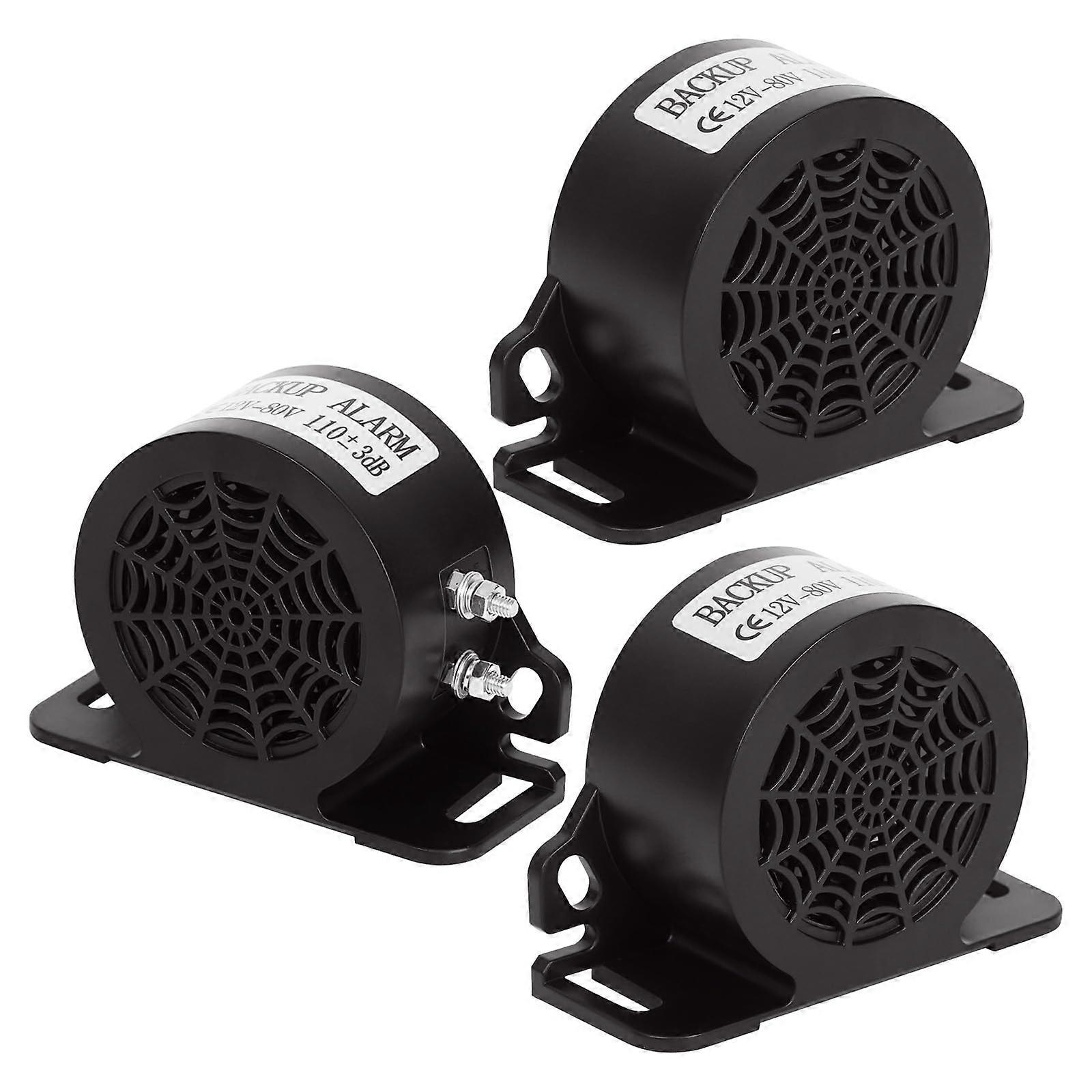 Backup Alarm 3Pack 110dB Waterproof Heavy Duty Reverse Warning Beeper 12V80V for Trucks Vans